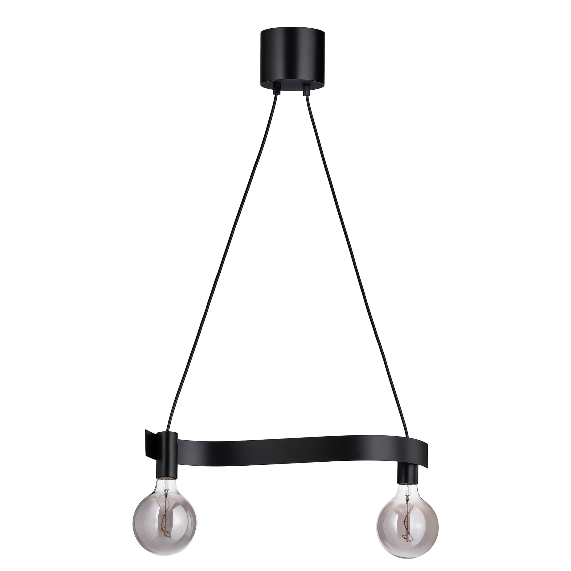 ACKJA/MOLNART, pendant lamp wave shaped with light bulb/globe grey clear glass, 795.368.43
