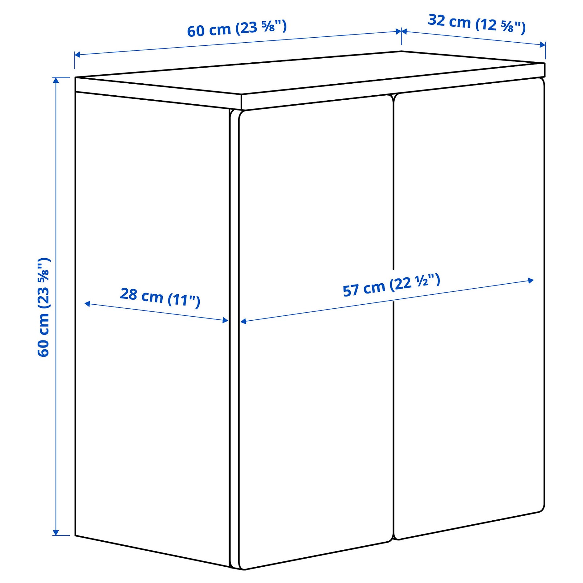 SMÅSTAD, wall cabinet with 1 shelf, 60x32x60 cm, 795.429.57