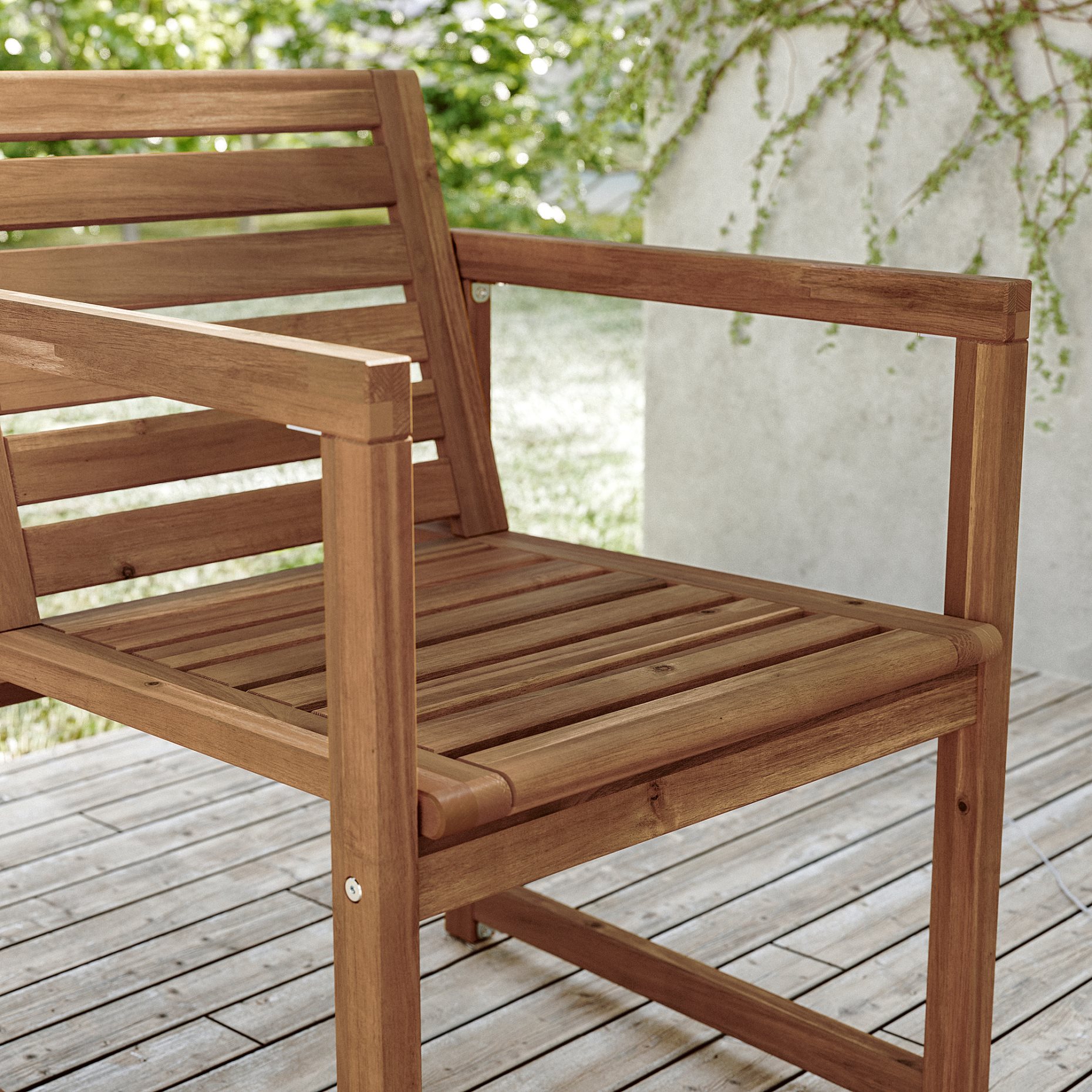 NÄMMARÖ, table with 6 chairs with armrests outdoor, 200 cm, 795.443.86