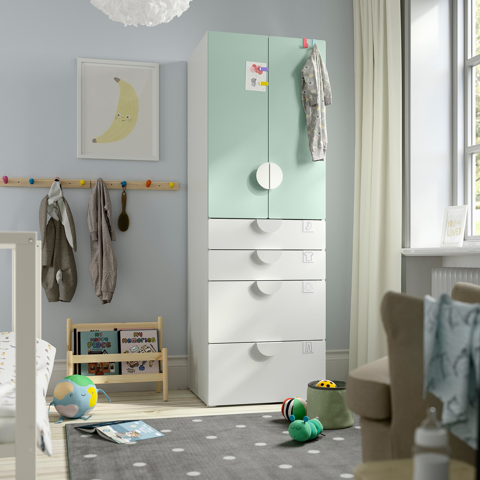 SMASTAD/PLATSA, wardrobe with 4 drawers, 60x57x181 cm, 795.465.35