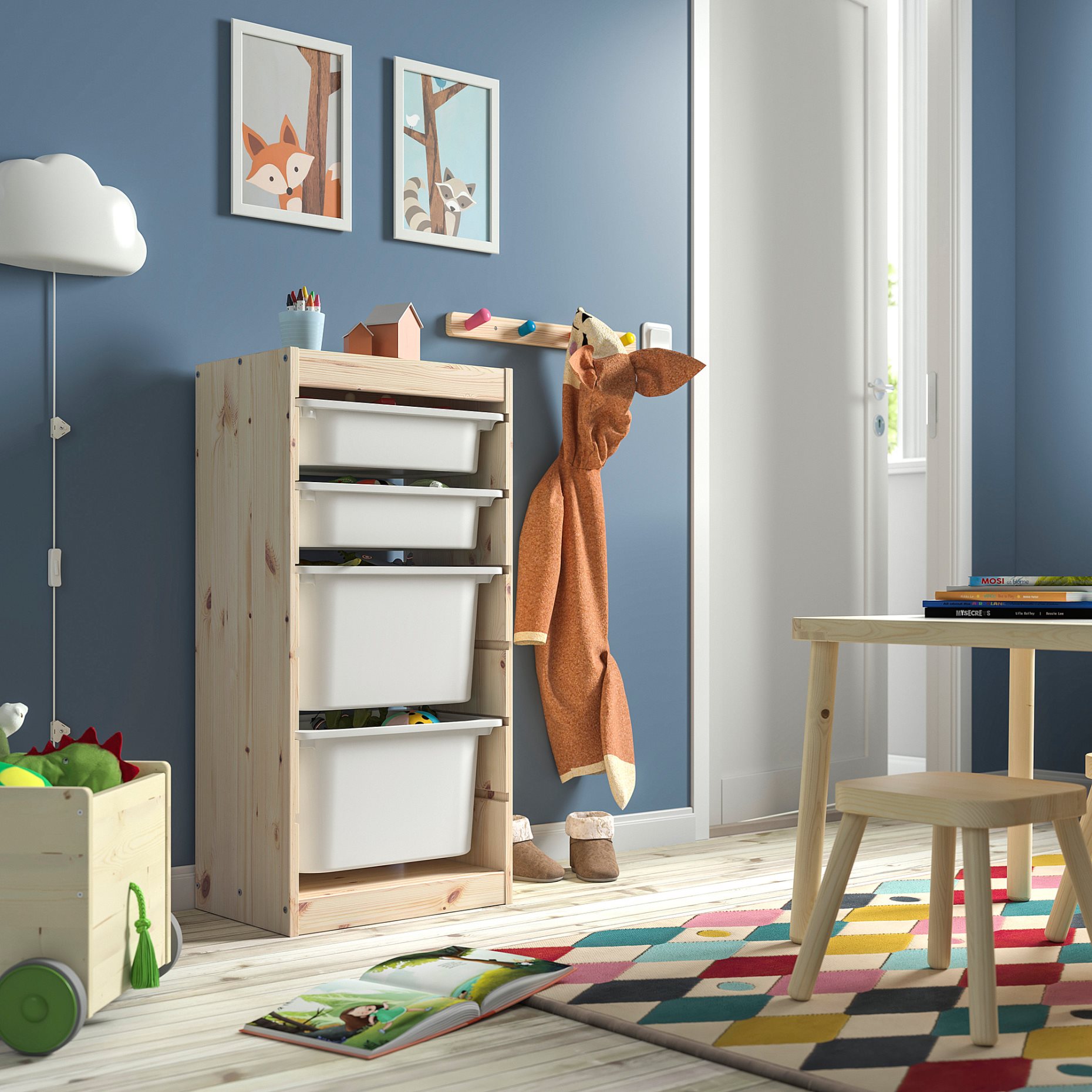 TROFAST, storage combination with boxes, 44x30x91 cm, 795.752.12