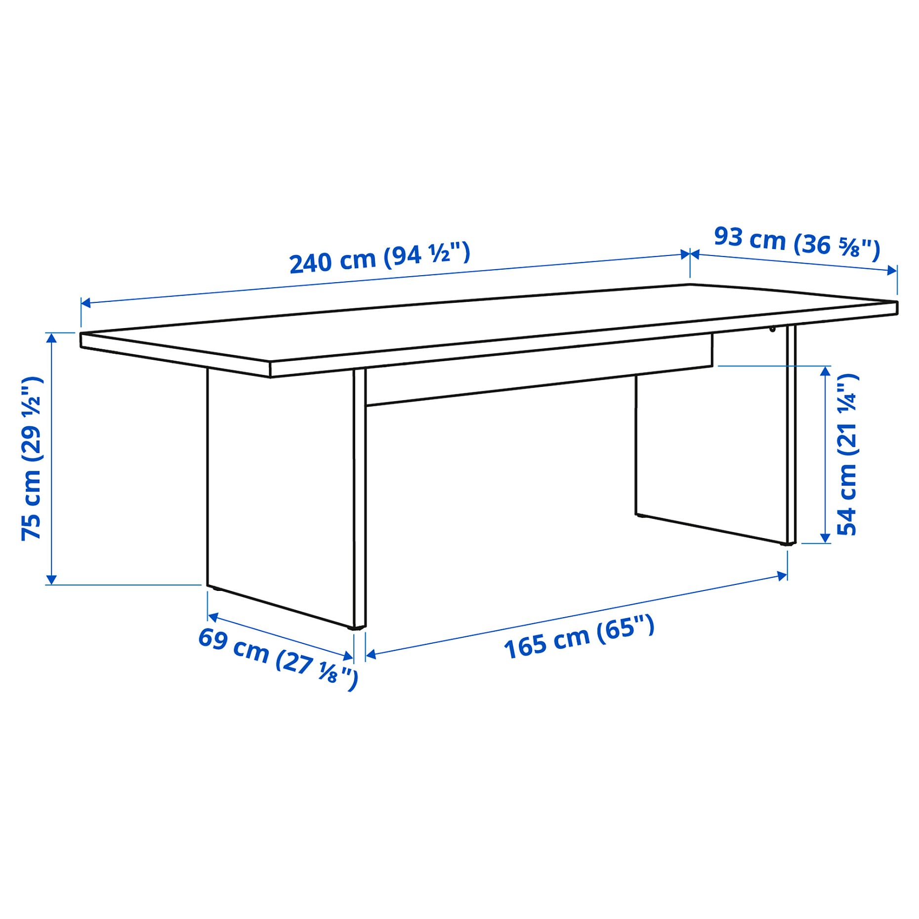 BERGSHYTT/STOCK, τραπέζι και 6 καρέκλες, 240x93 cm, 796.084.15