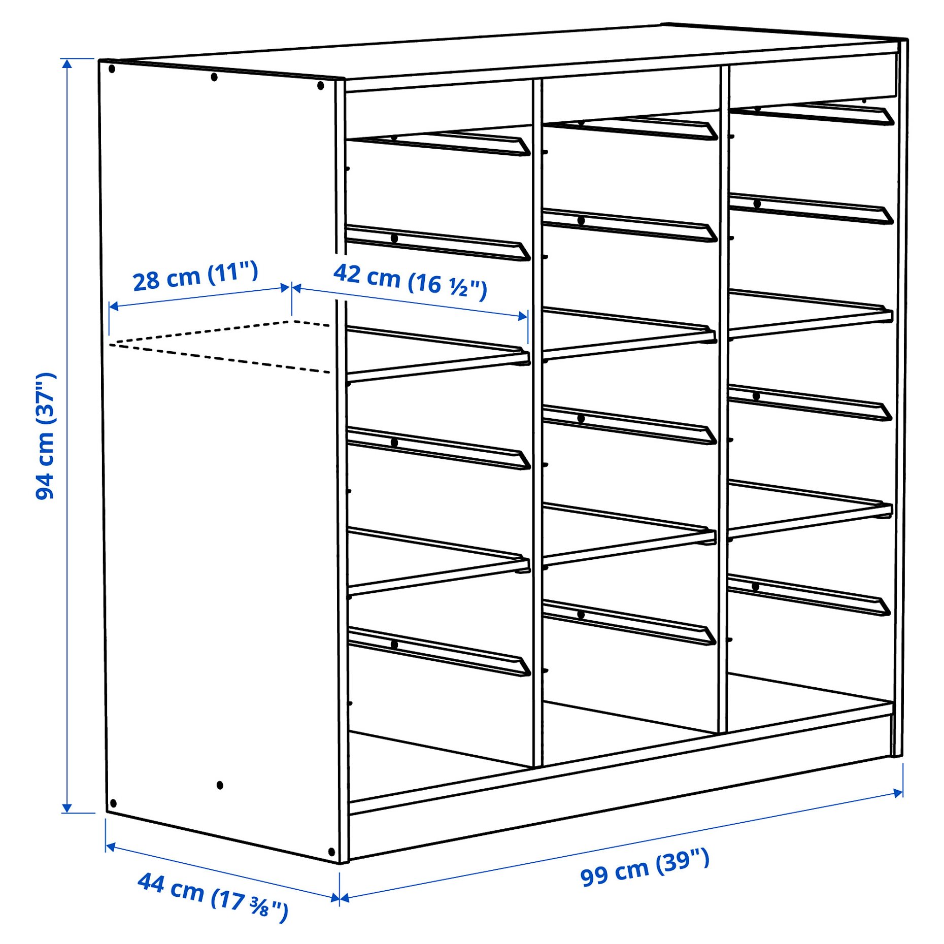 TROFAST, storage combination with shelves room divider, 99x44x94 cm, 796.131.53