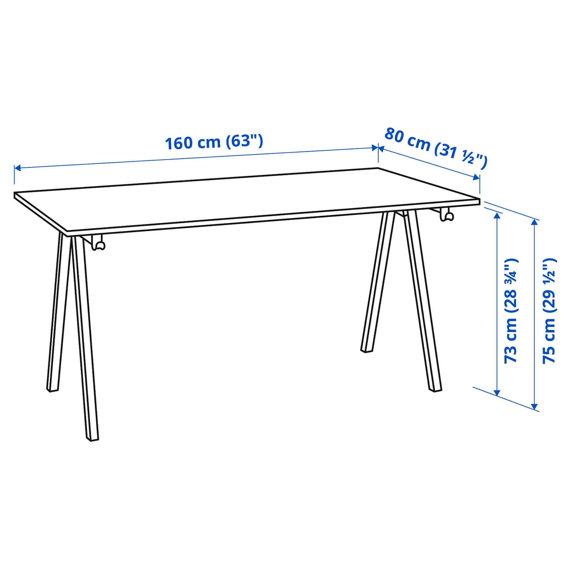 TROTTEN, desk, 160x80 cm, 796.219.21