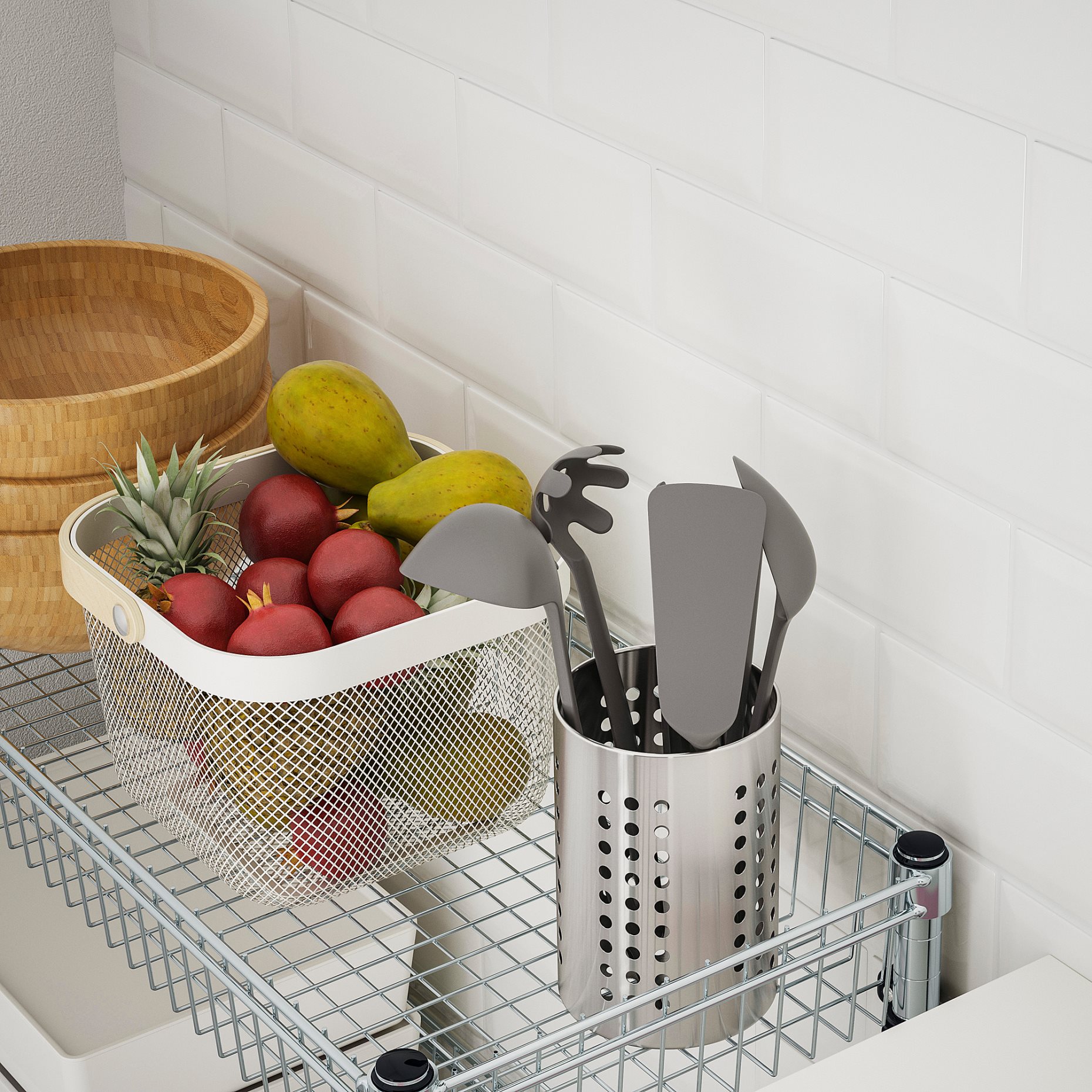 OMAR, ραφιέρα με 3 καλάθια, 92x36x94 cm, 804.830.75