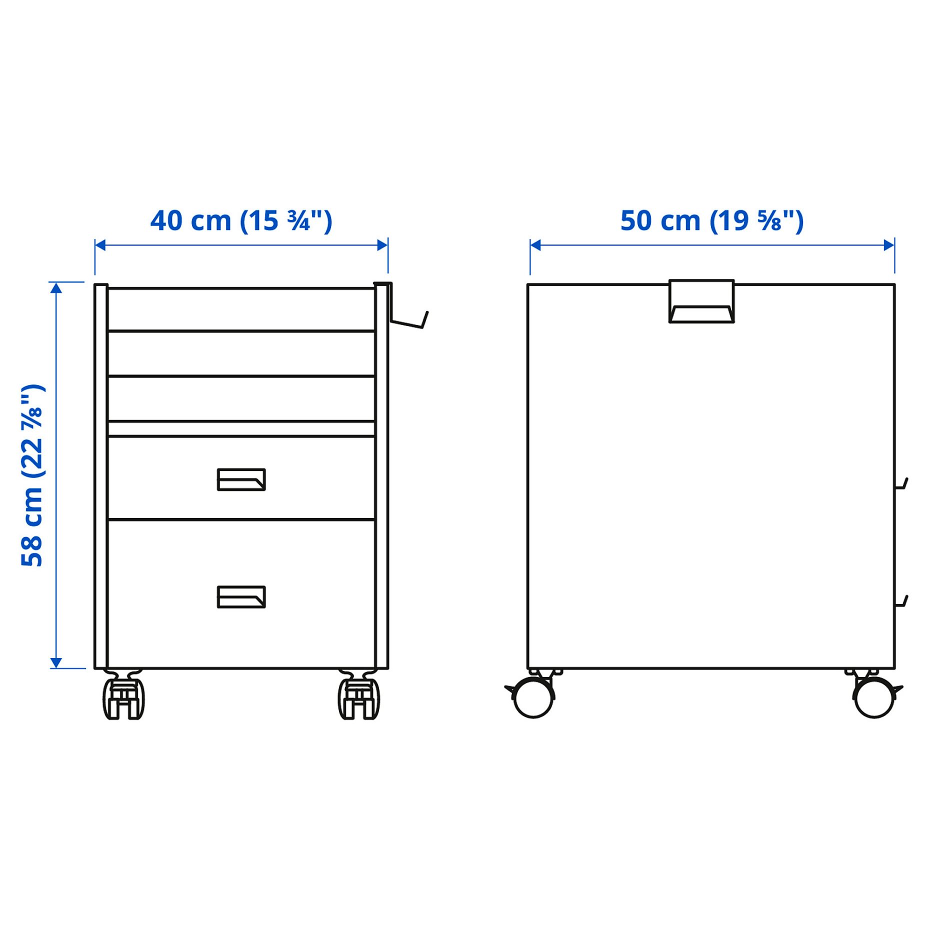 UPPSPEL, drawer unit on castors, 40x58 cm, 805.076.32