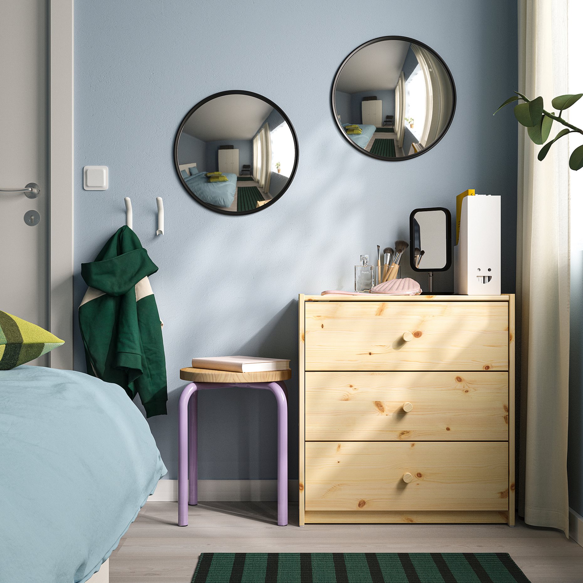 SVARTBJÖRK, διακοσμητικός κυρτός καθρέφτης, 41 cm, 805.171.22