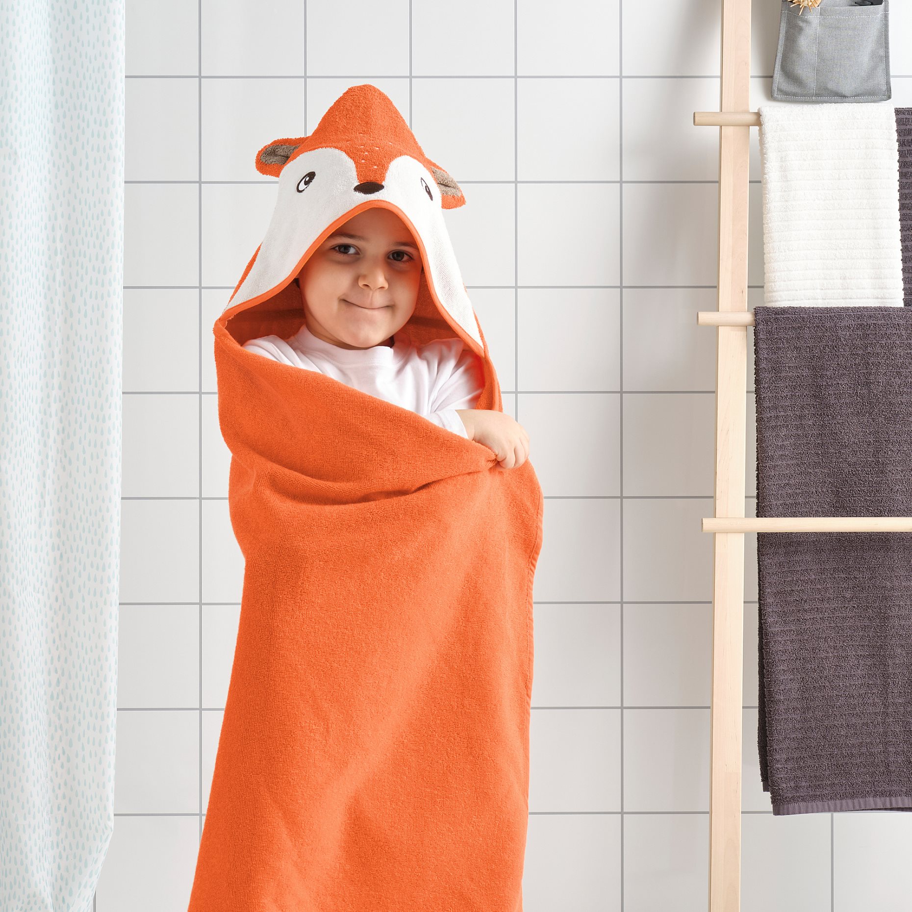 BRUMMIG, towel with hood/fox shaped, 70x140 cm, 805.211.81