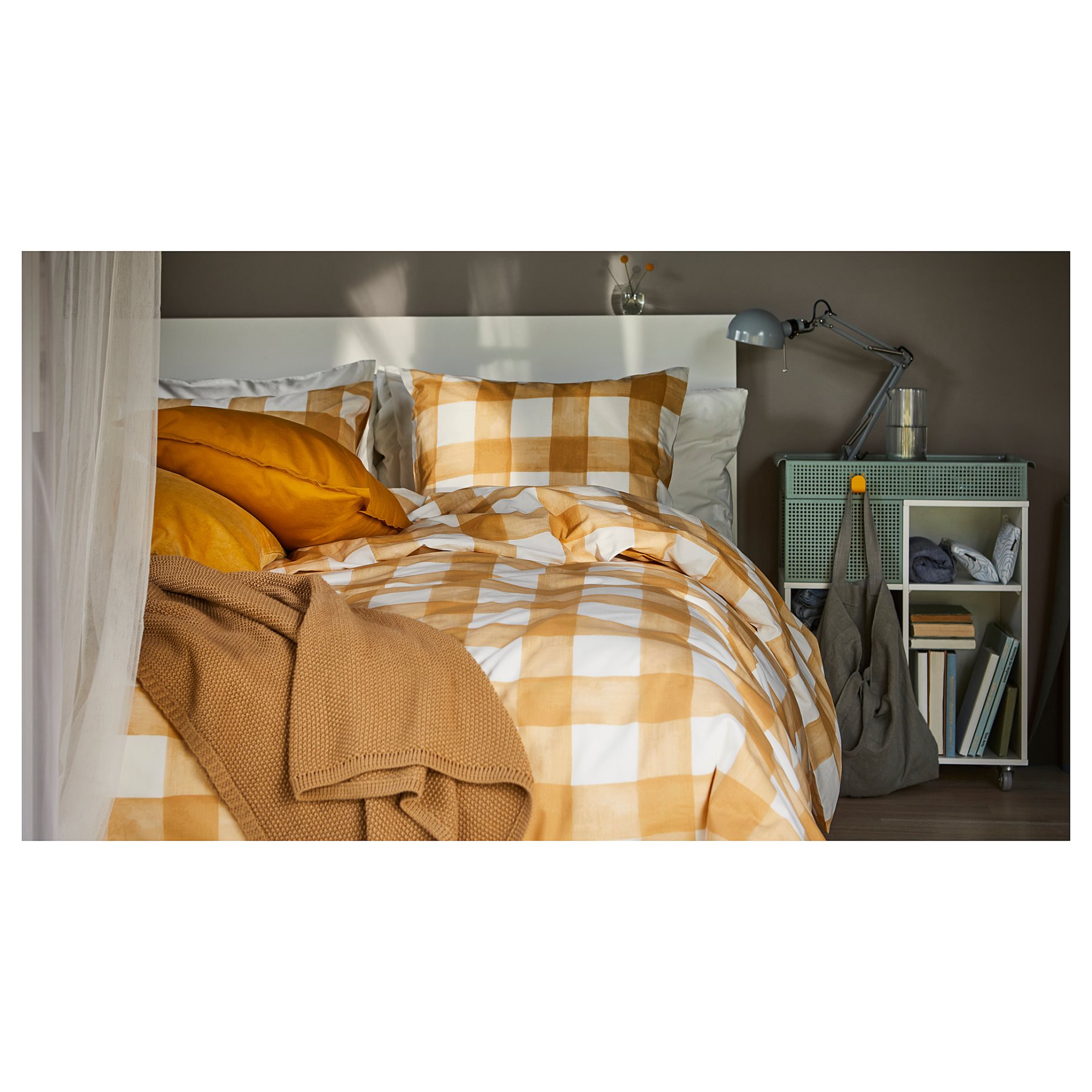 KANTNEPETA, duvet cover and 2 pillowcases/check, 240x220/50x60 cm, 805.467.23