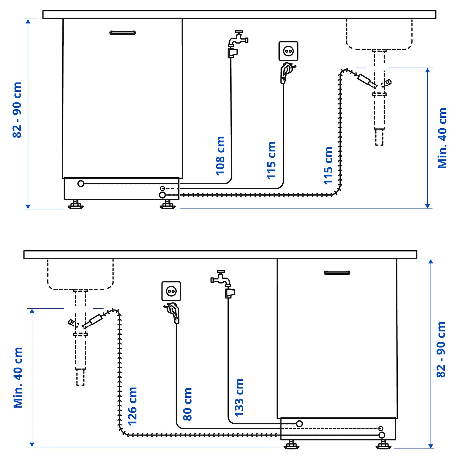 RAGLANDA, integrated dishwasher/IKEA 500, 60 cm, 805.680.36