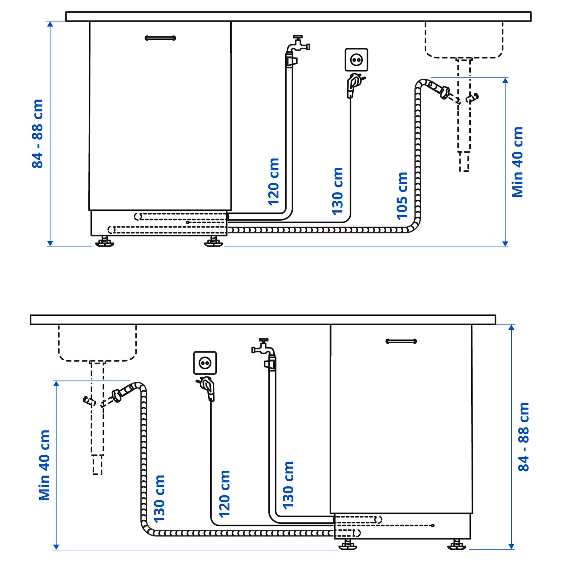 FROSLUNDA, integrated dishwasher/IKEA 500, 45 cm, 805.681.64
