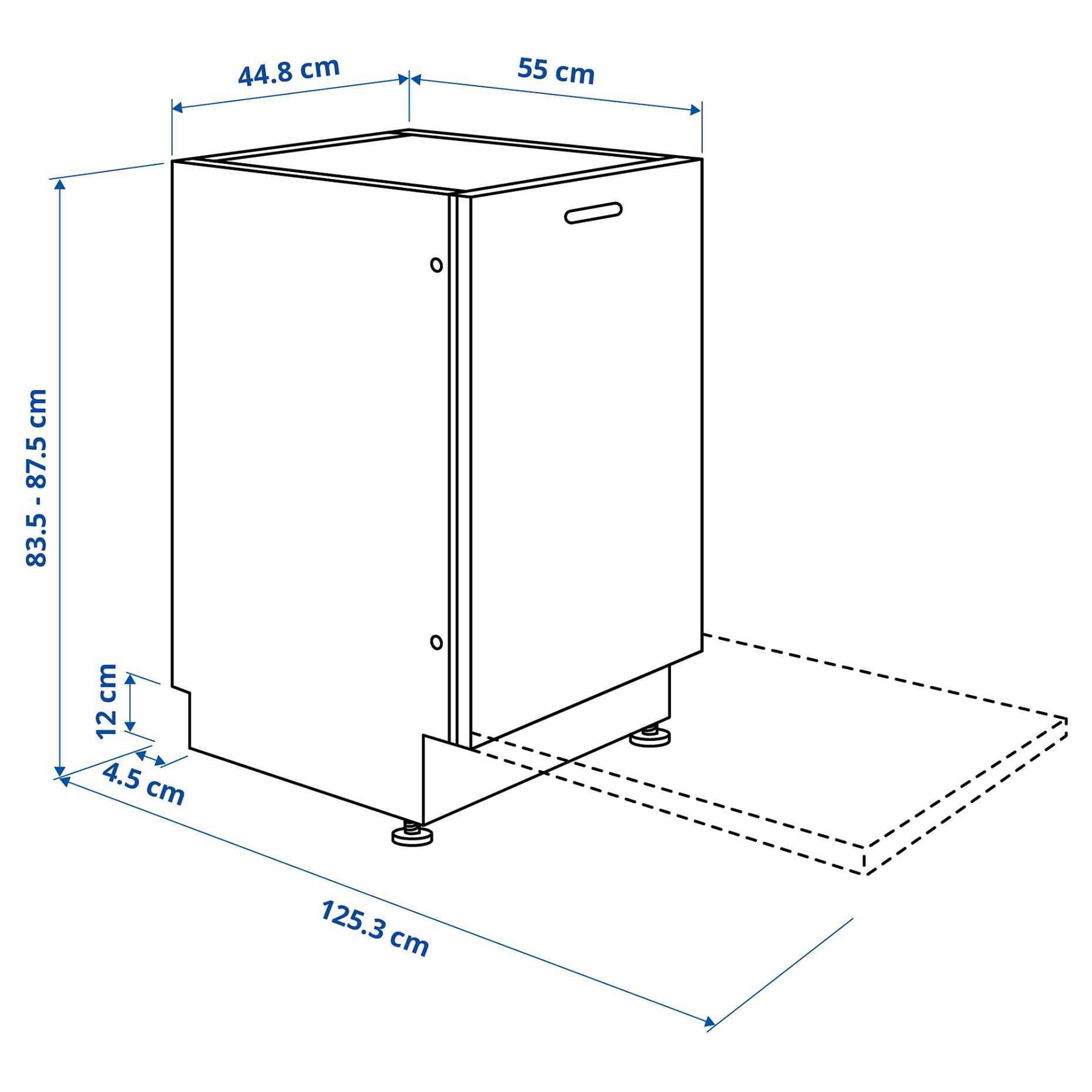 FROSLUNDA, integrated dishwasher/IKEA 500, 45 cm, 805.681.64