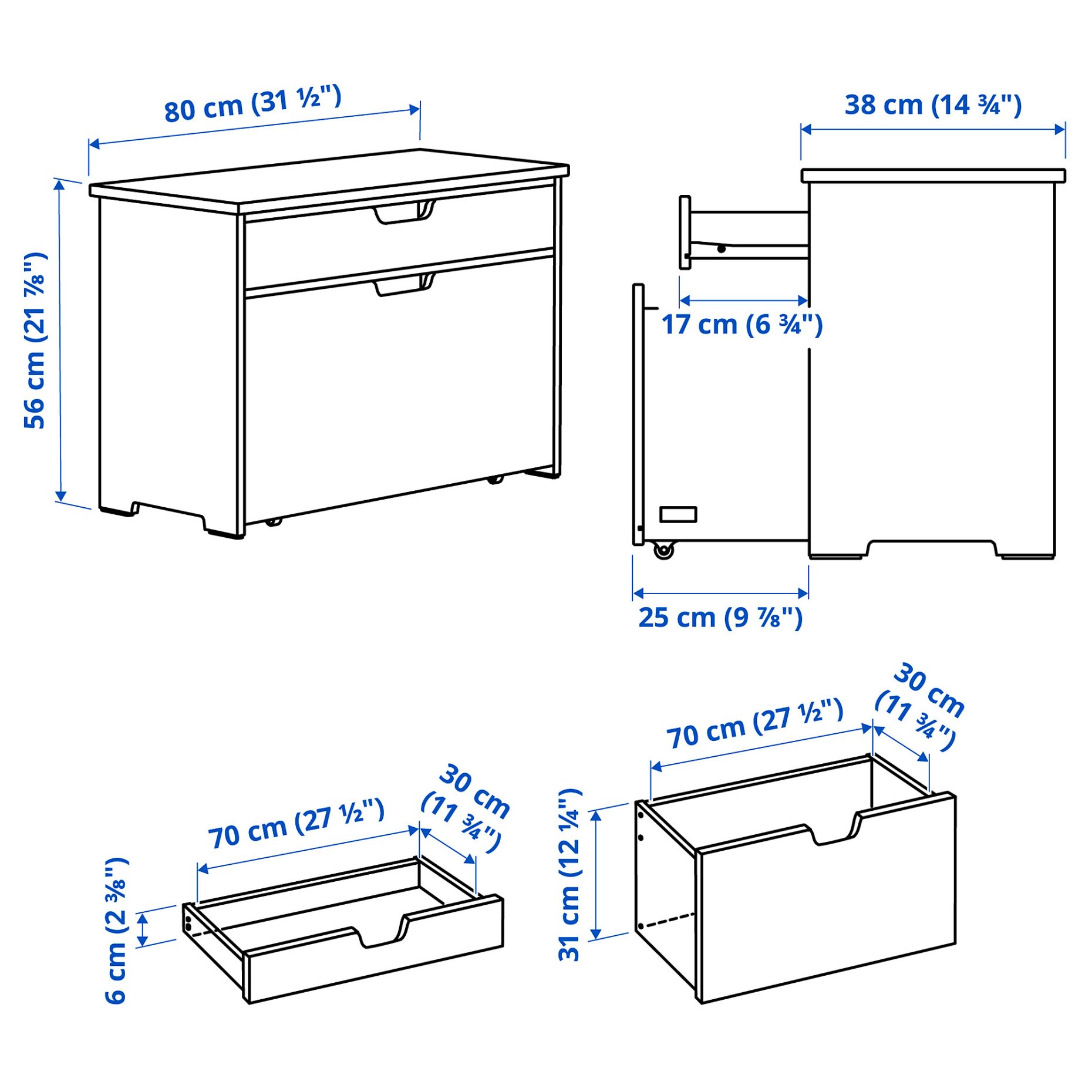 KALLSÖ, πάγκος με αποθηκευτικό χώρο, 80x38x56 cm, 805.993.25
