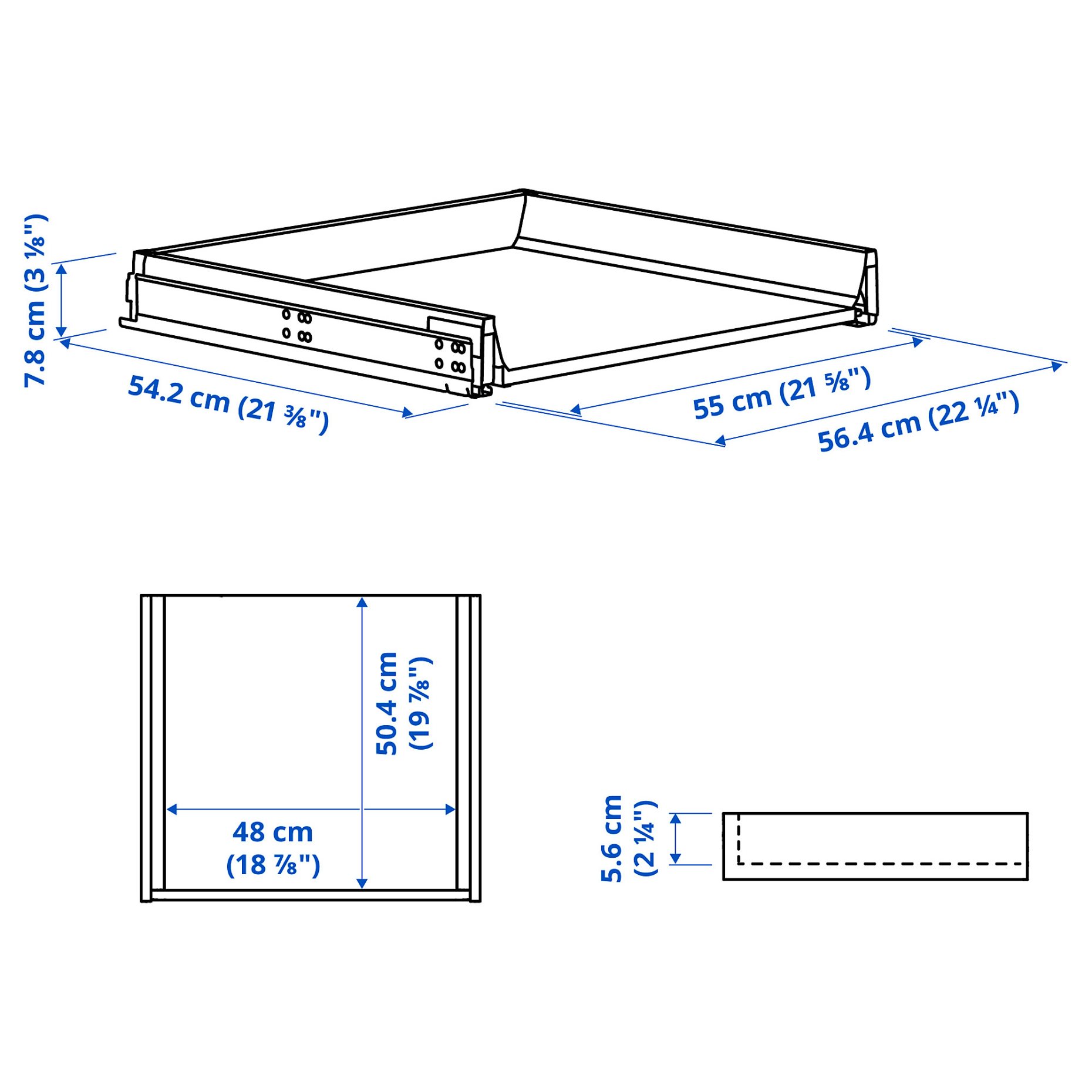 KNIVSHULT, συρτάρι χαμηλό, 60x60 cm, 806.006.68