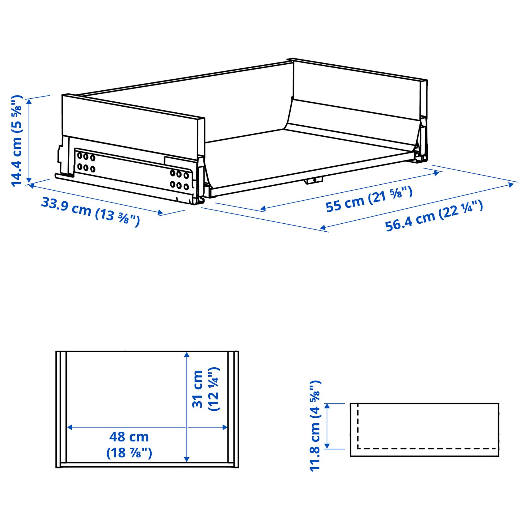 KNIVSHULT, συρτάρι μεσαίο, 60x37 cm, 806.006.73