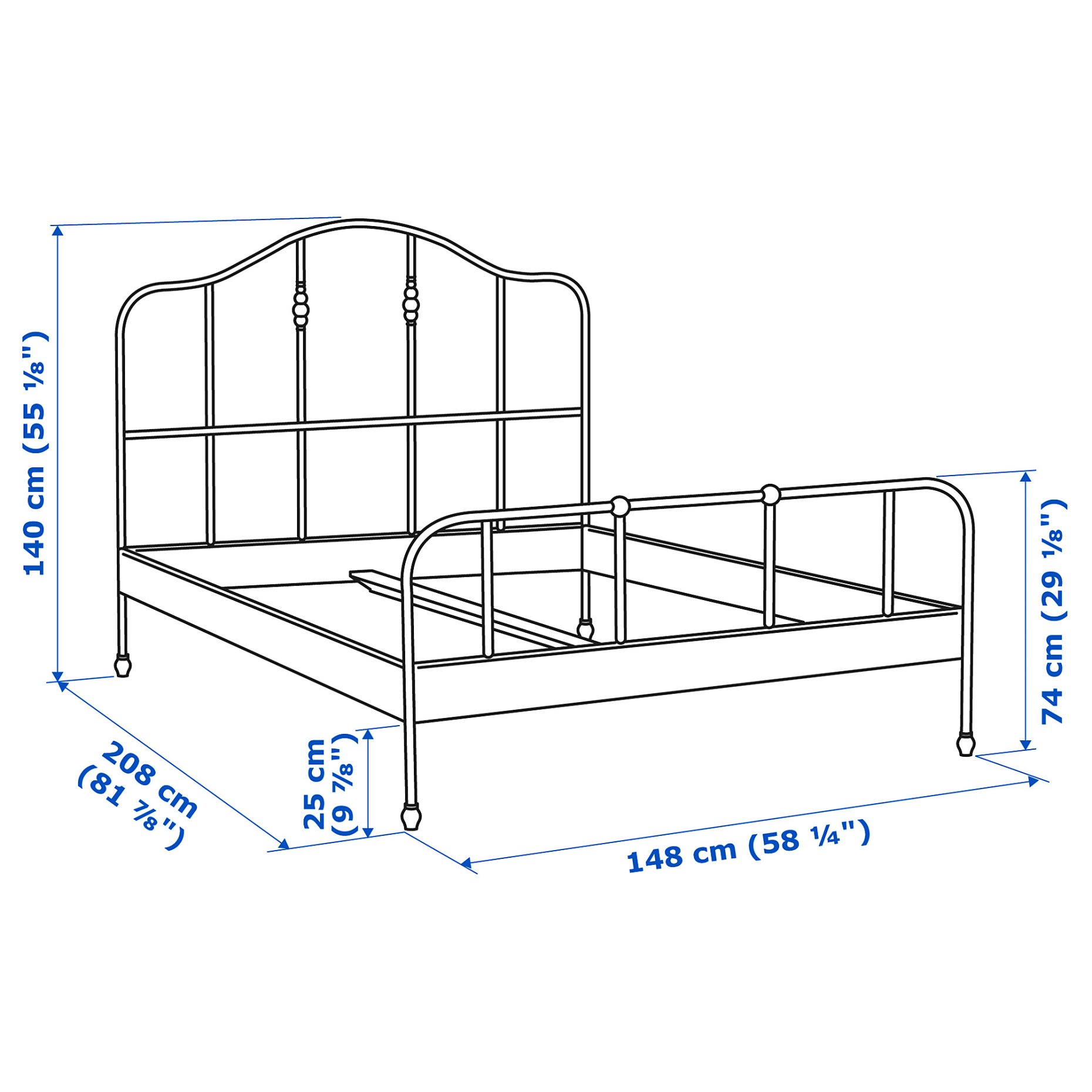 SAGSTUA, bed frame, 140X200 cm, 892.688.92