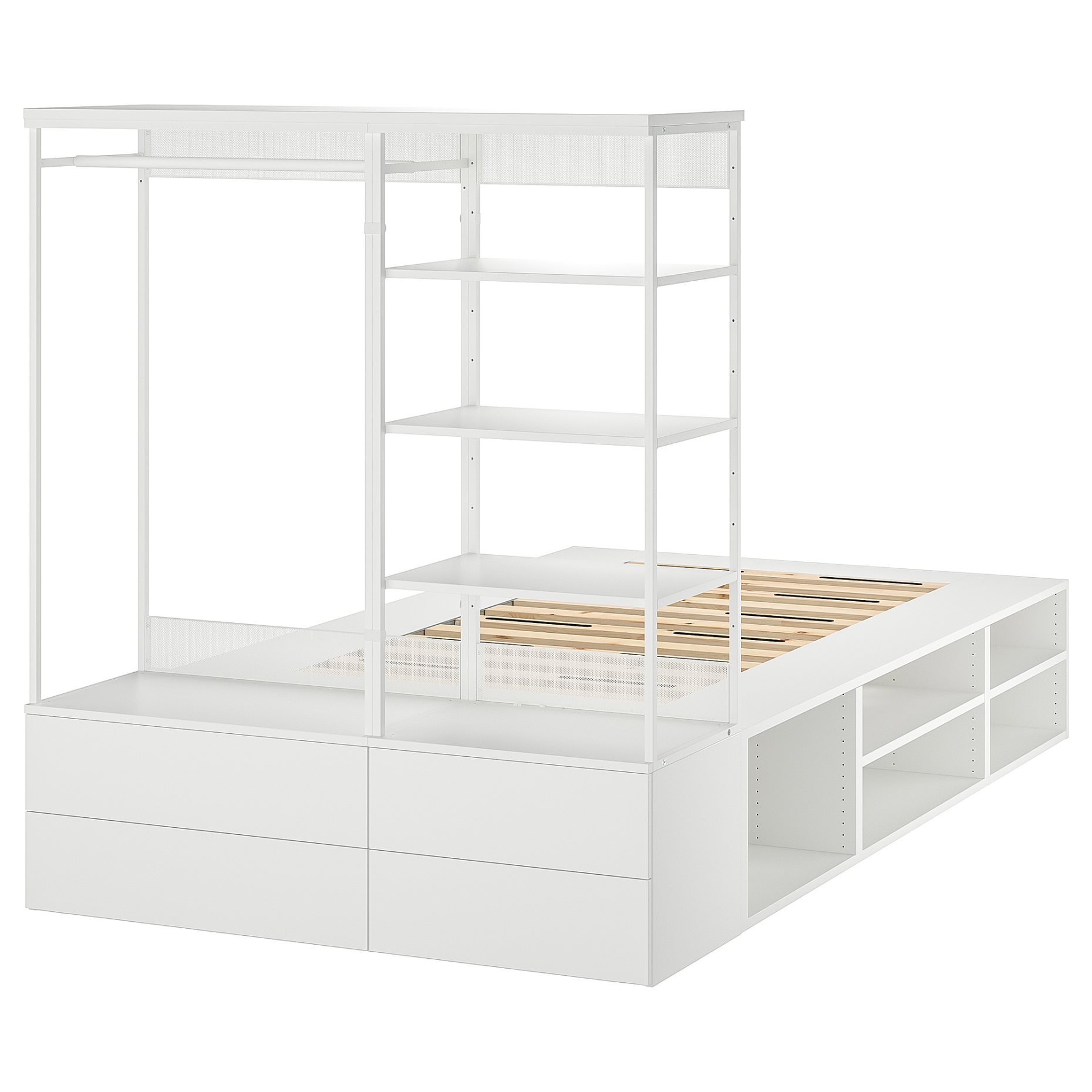 PLATSA, bed with 4 drawers, 140x244x163 cm, 893.264.63