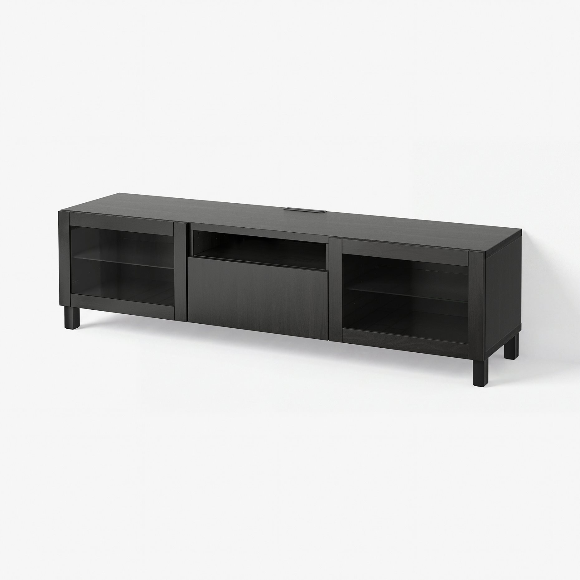 BESTÅ, TV bench with doors/drawer soft closing, 180x42x48 cm, 893.291.88