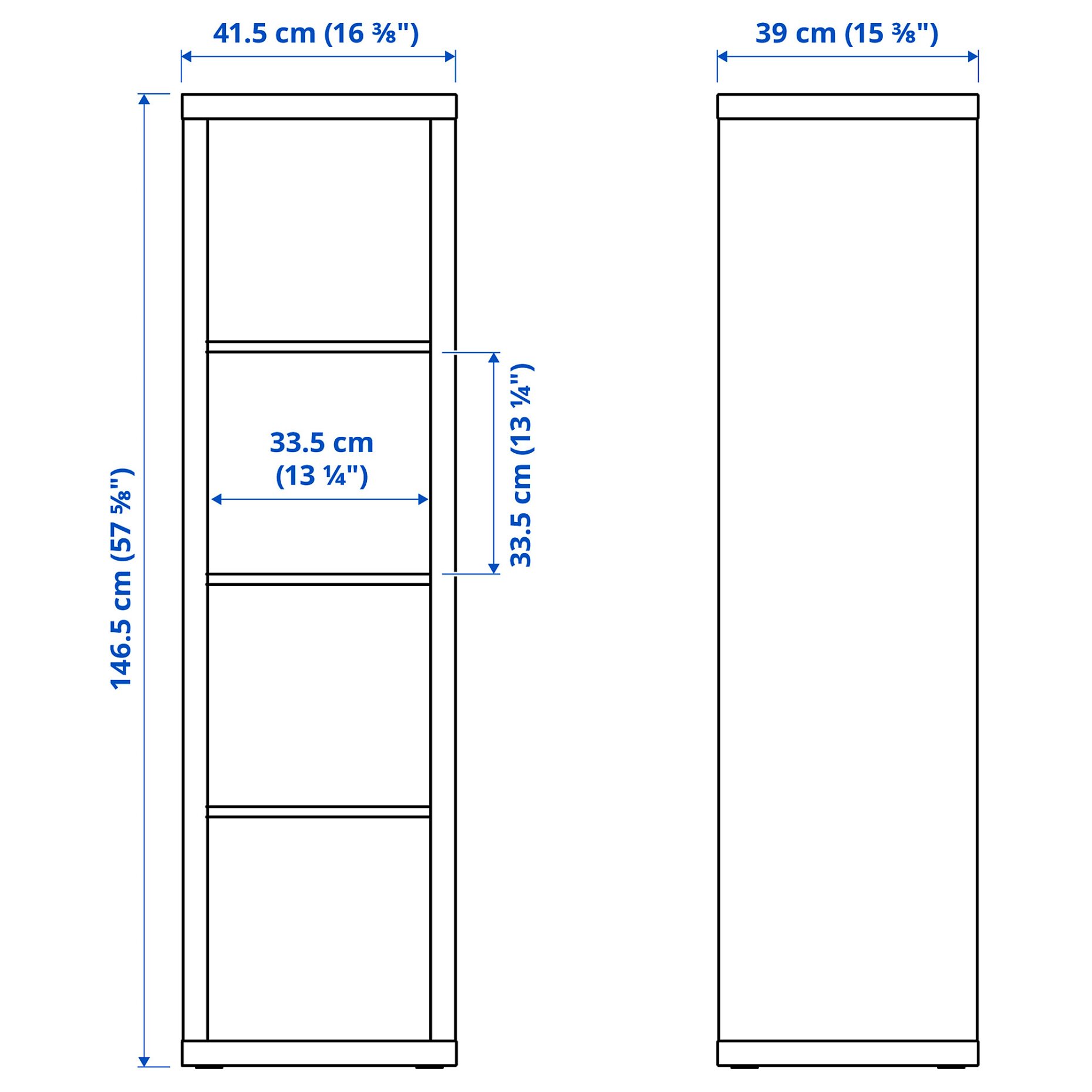 KALLAX/LACK, storage combination with shelf, 189x39x147 cm, 893.987.18