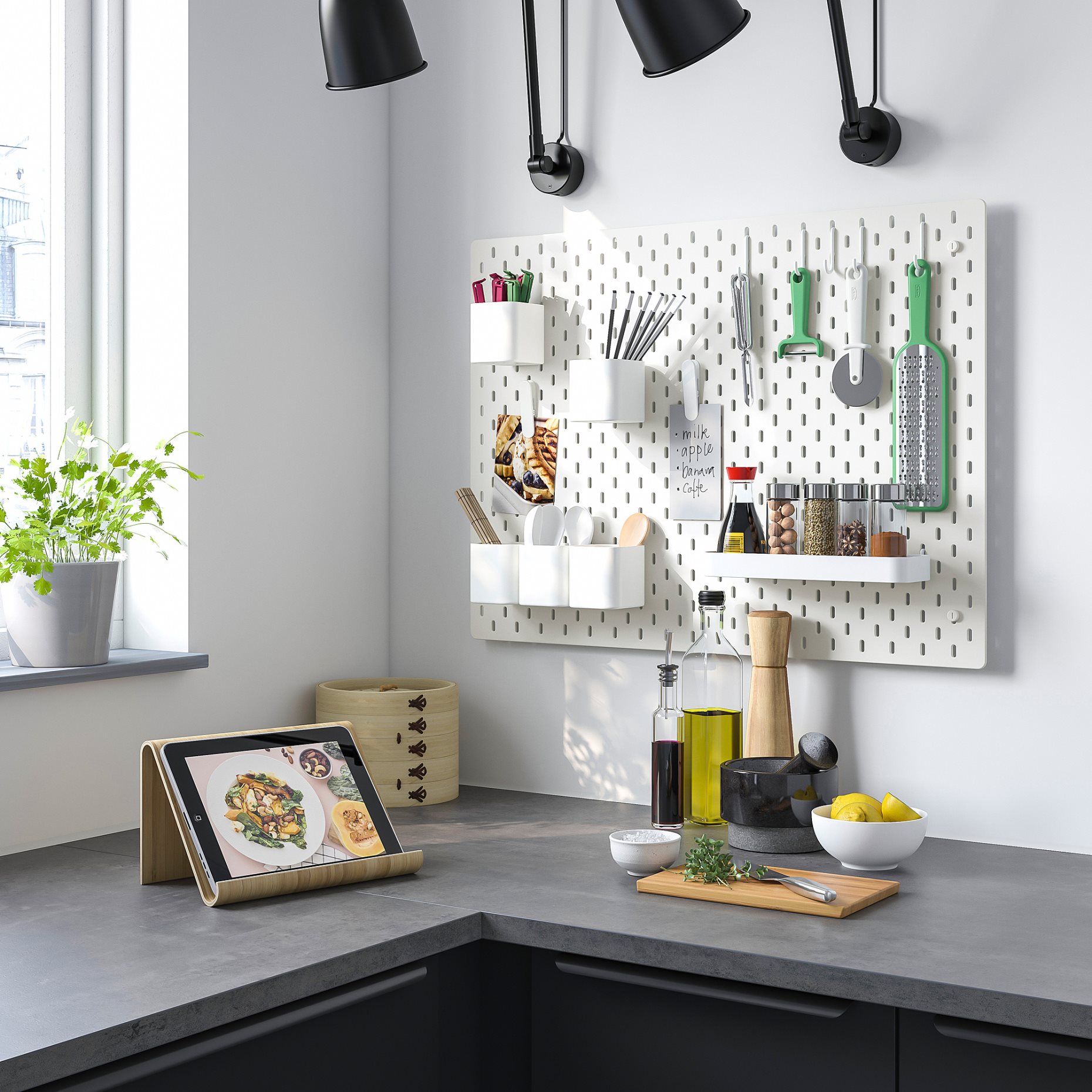 SKÅDIS, pegboard combination, 76x56 cm, 894.063.65