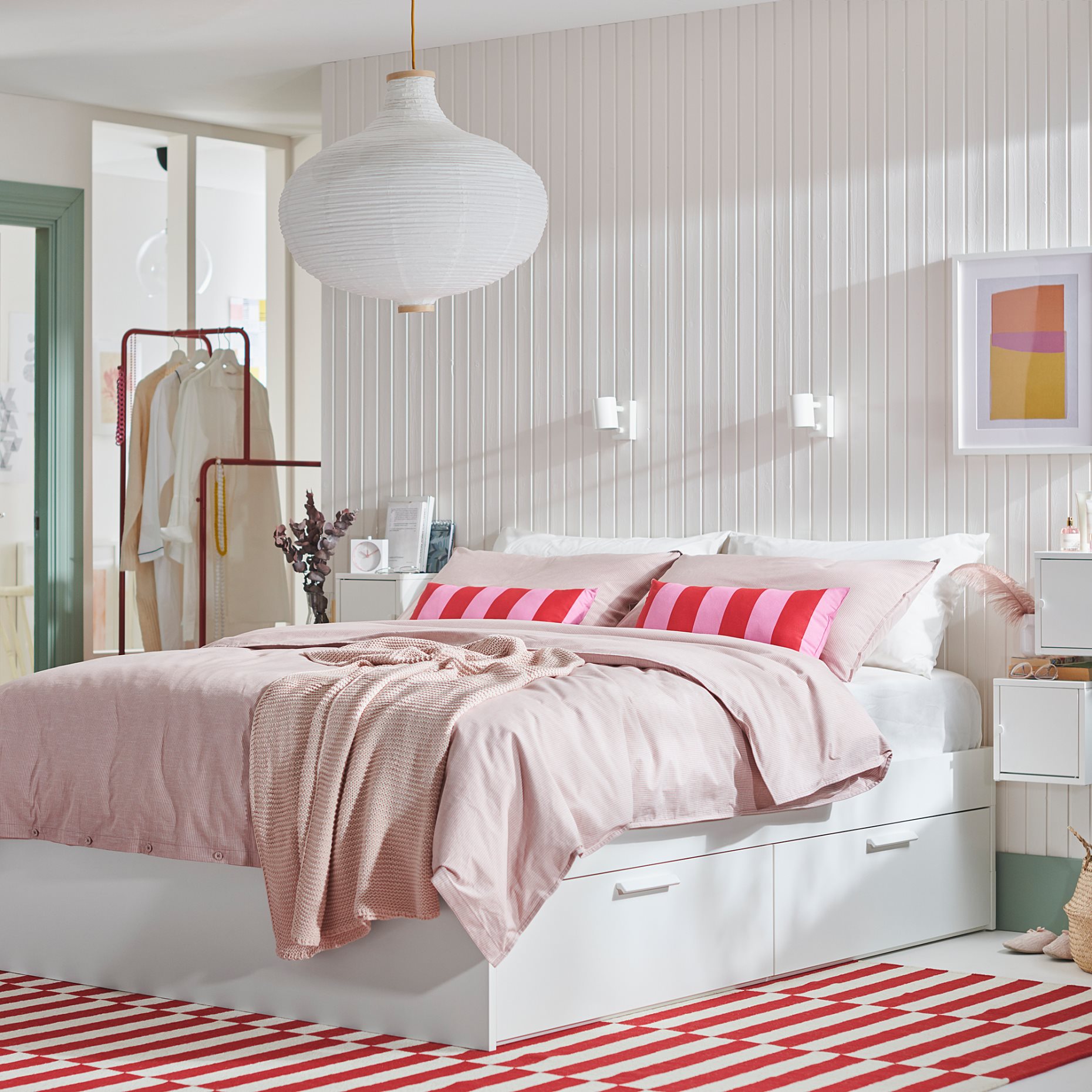 BRIMNES, bed frame with storage, 140X200 cm, 894.948.85