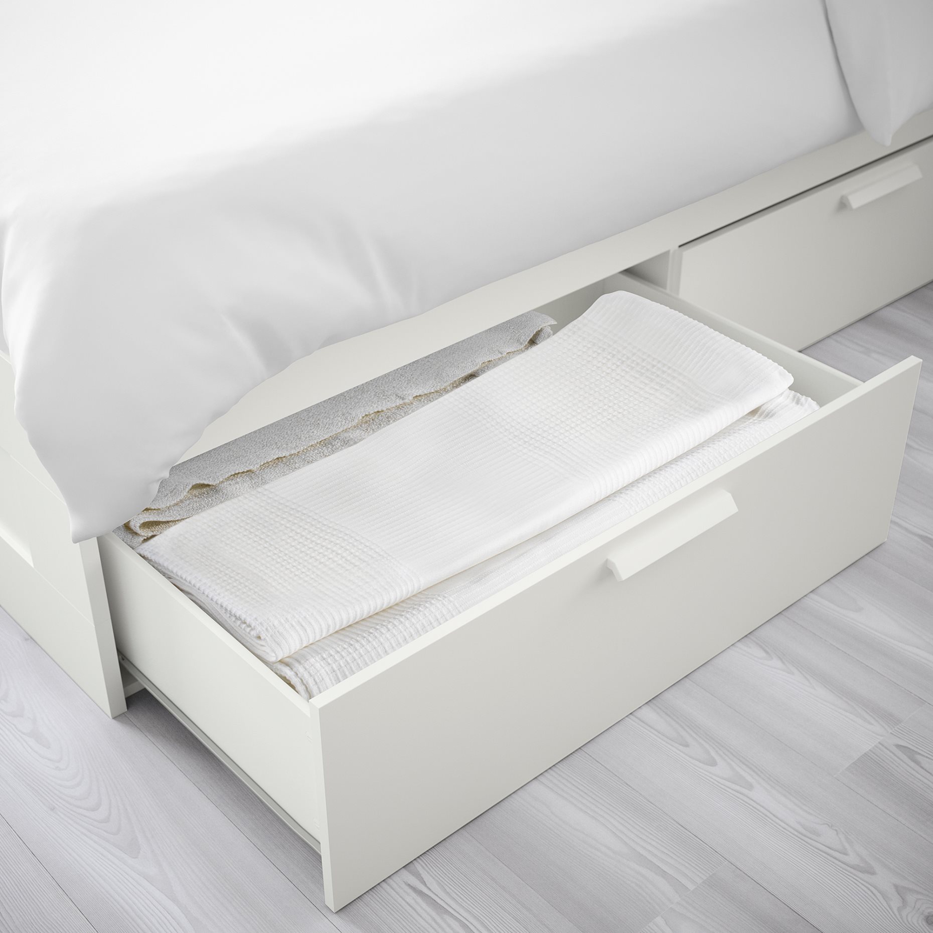BRIMNES, bed frame with storage, 140X200 cm, 894.948.85