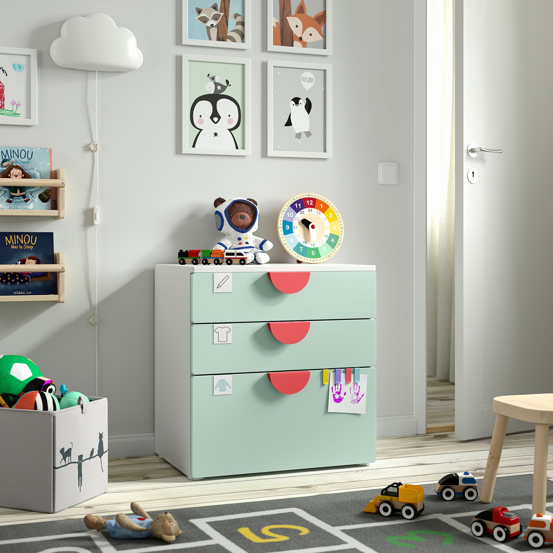 SMASTAD/PLATSA, chest of 3 drawers, 60x42x63 cm, 895.438.19