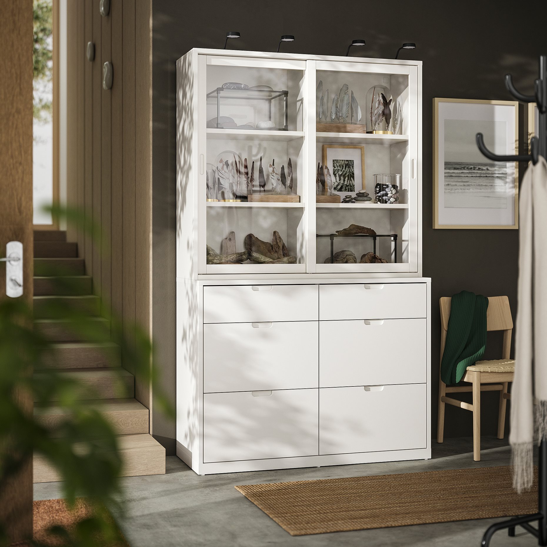 storage combination with drawers, 121x47x206 cm, 895.478.84