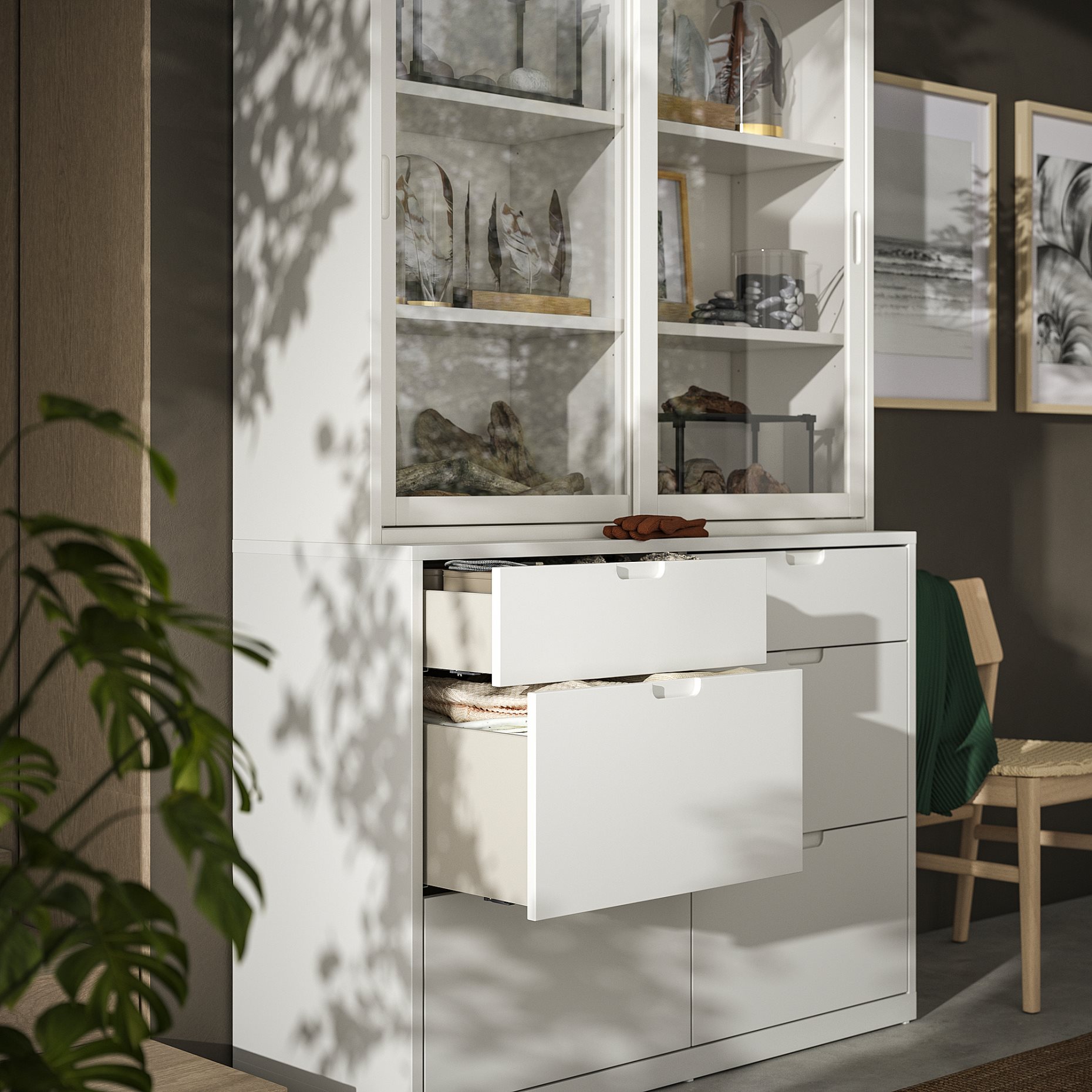 storage combination with drawers, 121x47x206 cm, 895.478.84