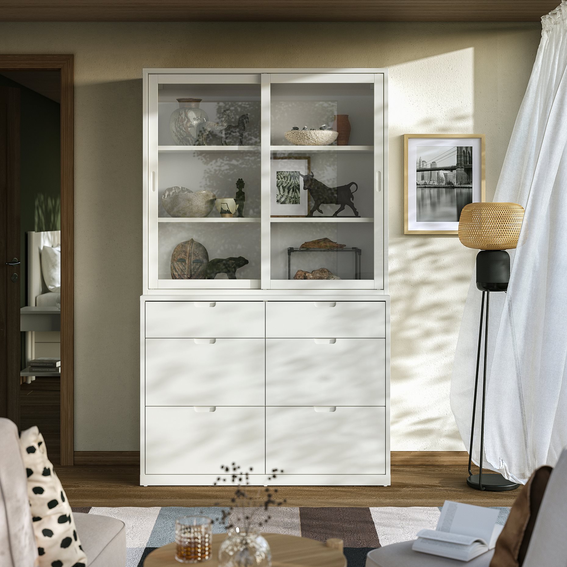 storage combination with drawers, 121x47x206 cm, 895.478.84