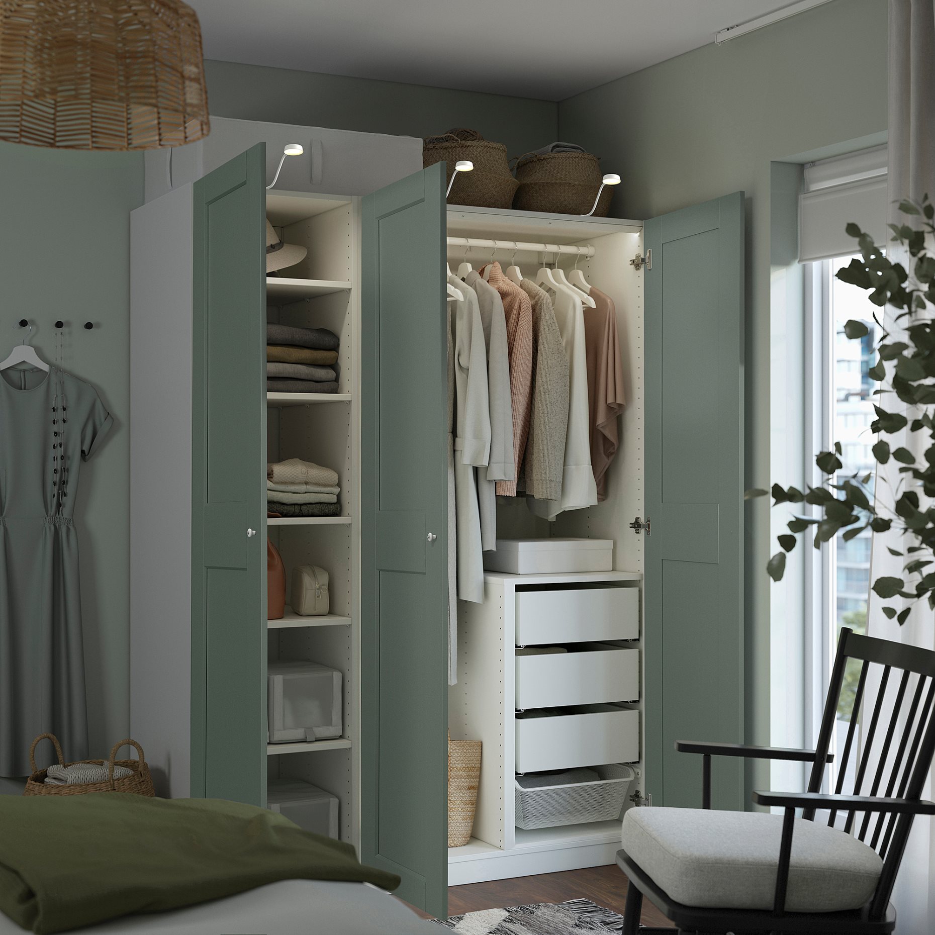 PAX/GRIMO, wardrobe combination, 150x60x201 cm, 895.792.95