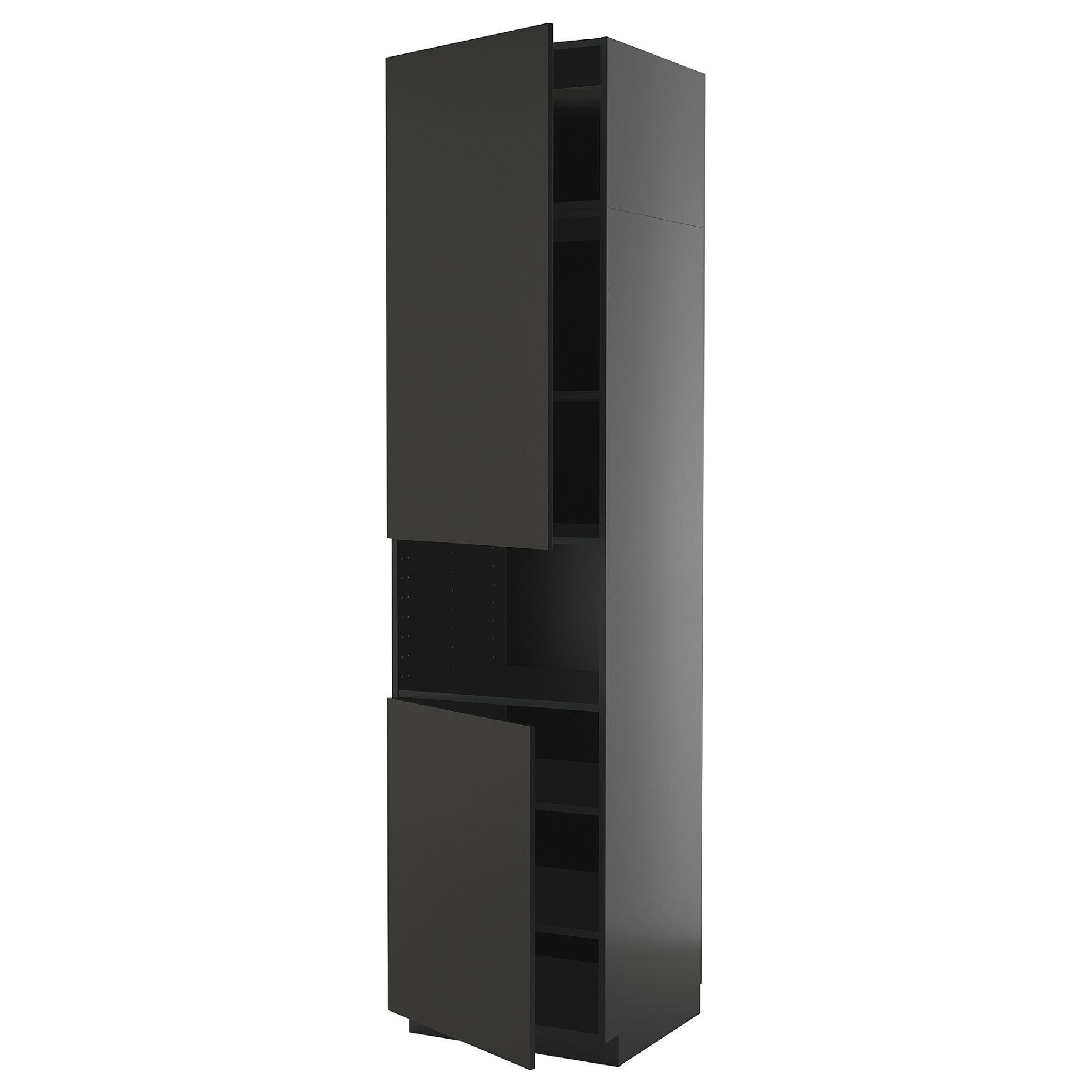 METOD, high cabinet for microwave with 2 doors/shelves, 60x60x240 cm, 895.885.20