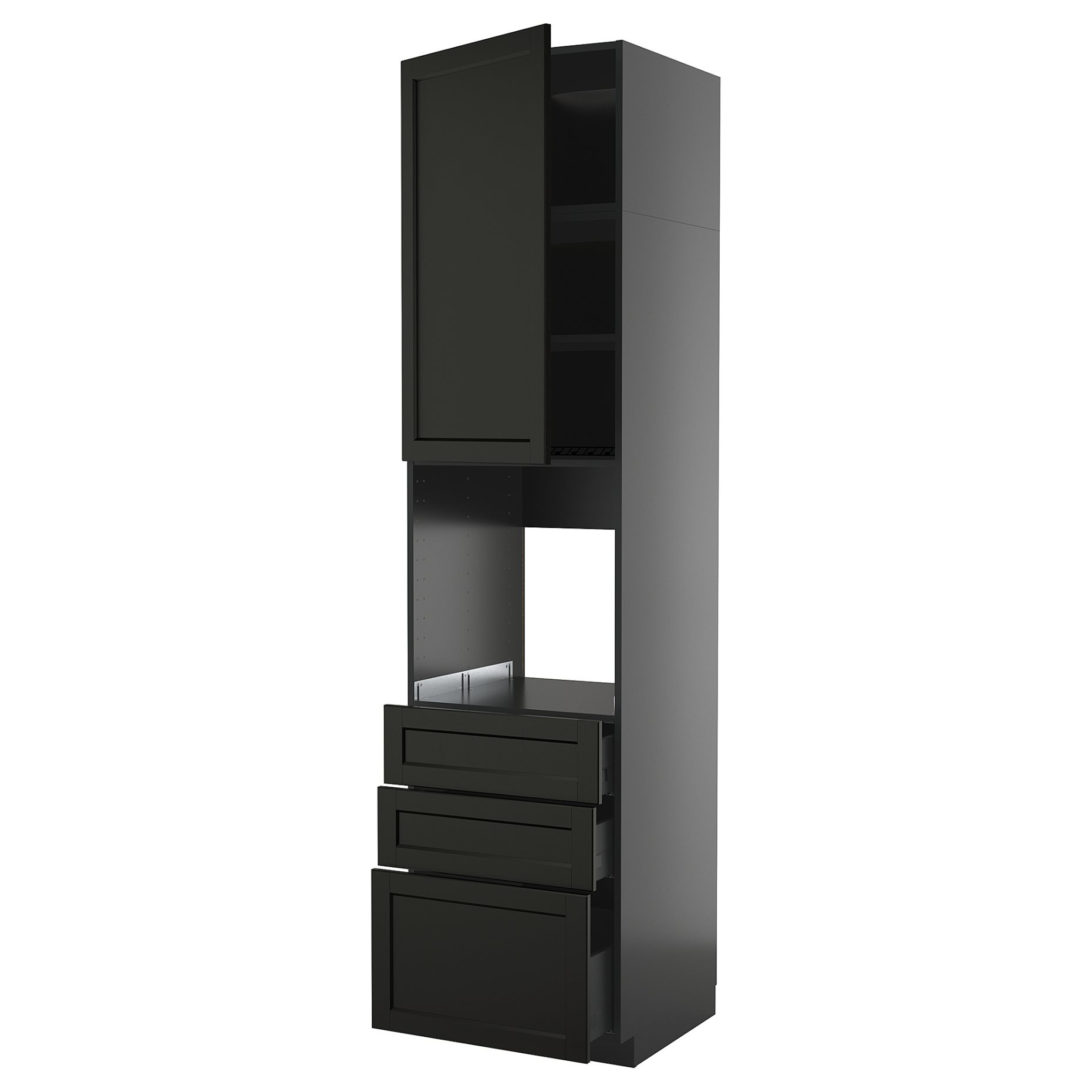 METOD/KNIVSHULT, high cabinet for oven with door/3 drawers, 60x60x240 cm, 895.886.76