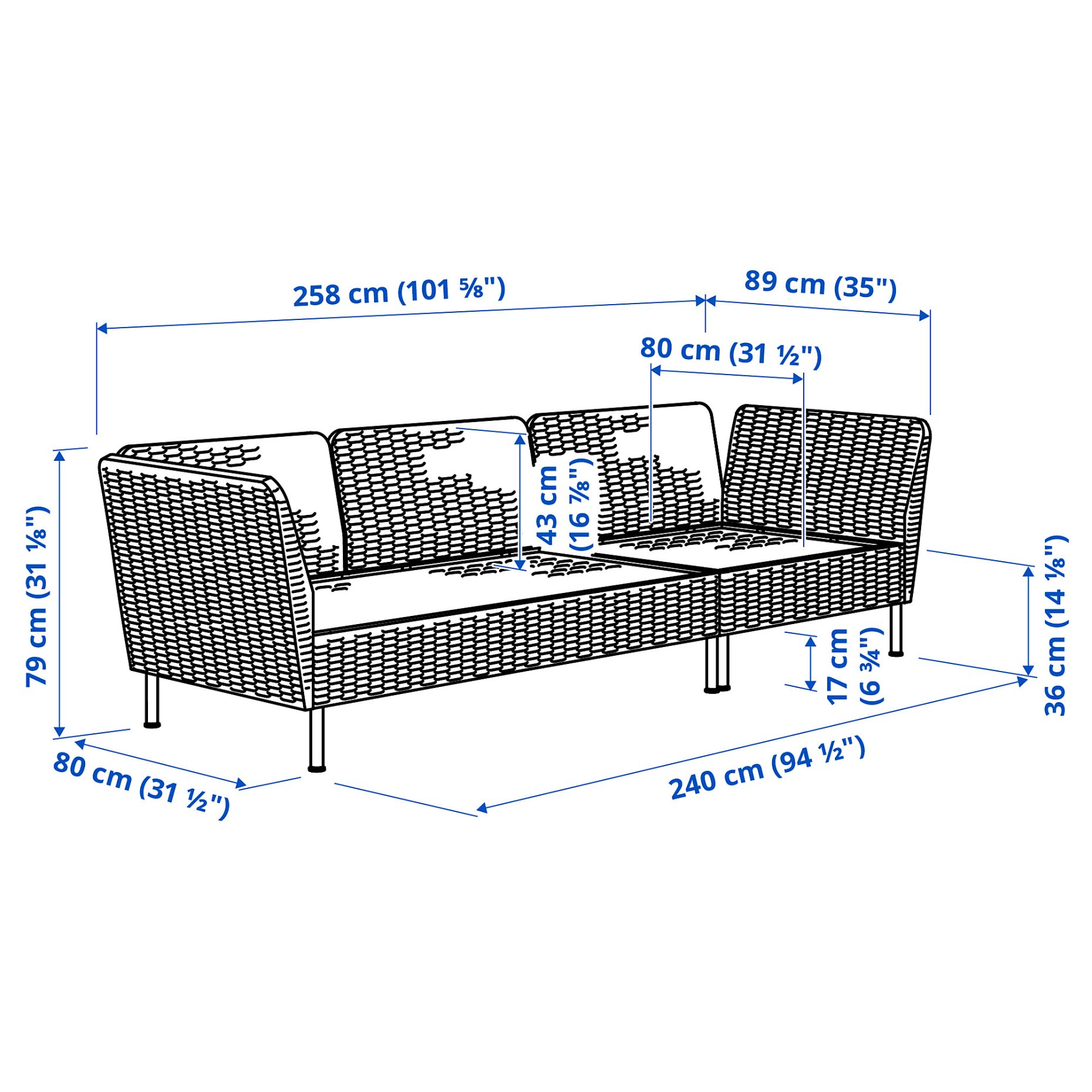 VITTSKÄR, 3-seat sofa with armrests, outdoor, 895.911.36
