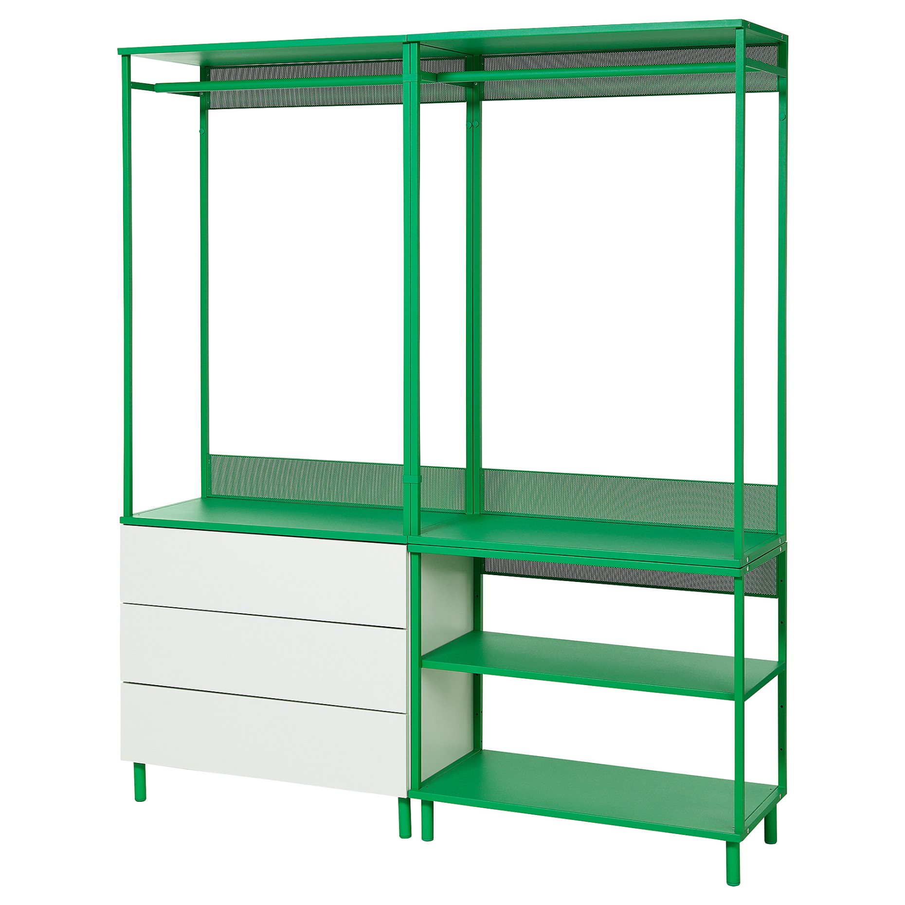 PLATSA, open wardrobe with 3 drawers, 160x42x191 cm, 895.941.30