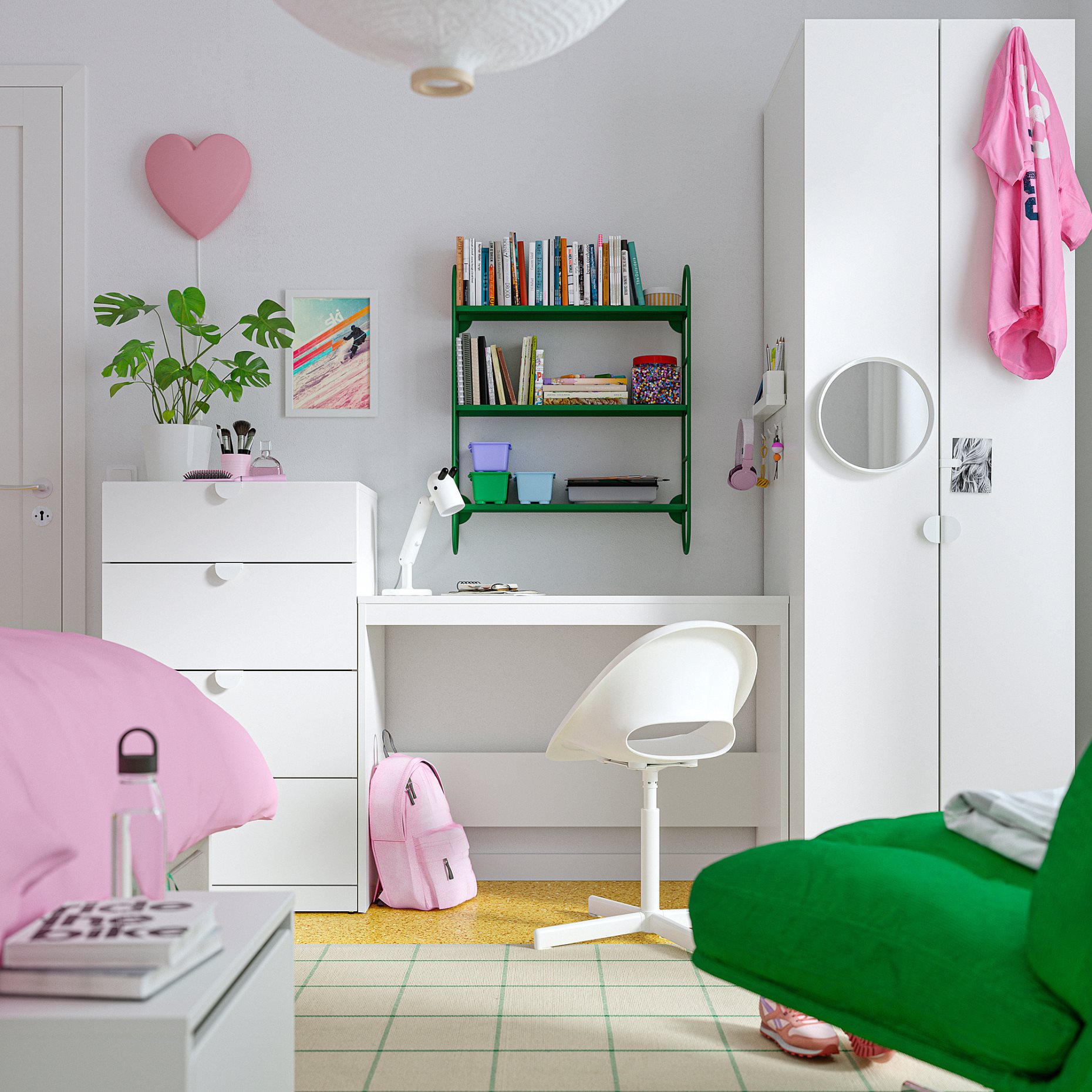LASTARE, storage combination with table, 220x62x200 cm, 896.038.89