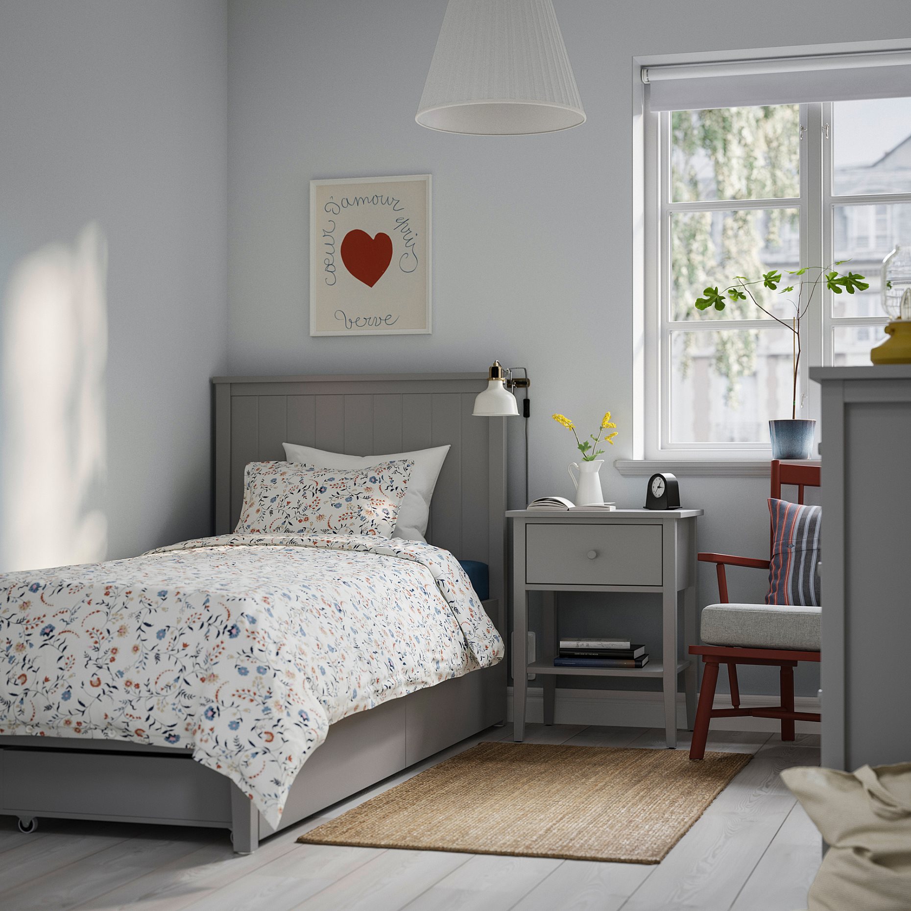GULLABERG, bed frame with 2 storage boxes, 90x200 cm, 896.147.98
