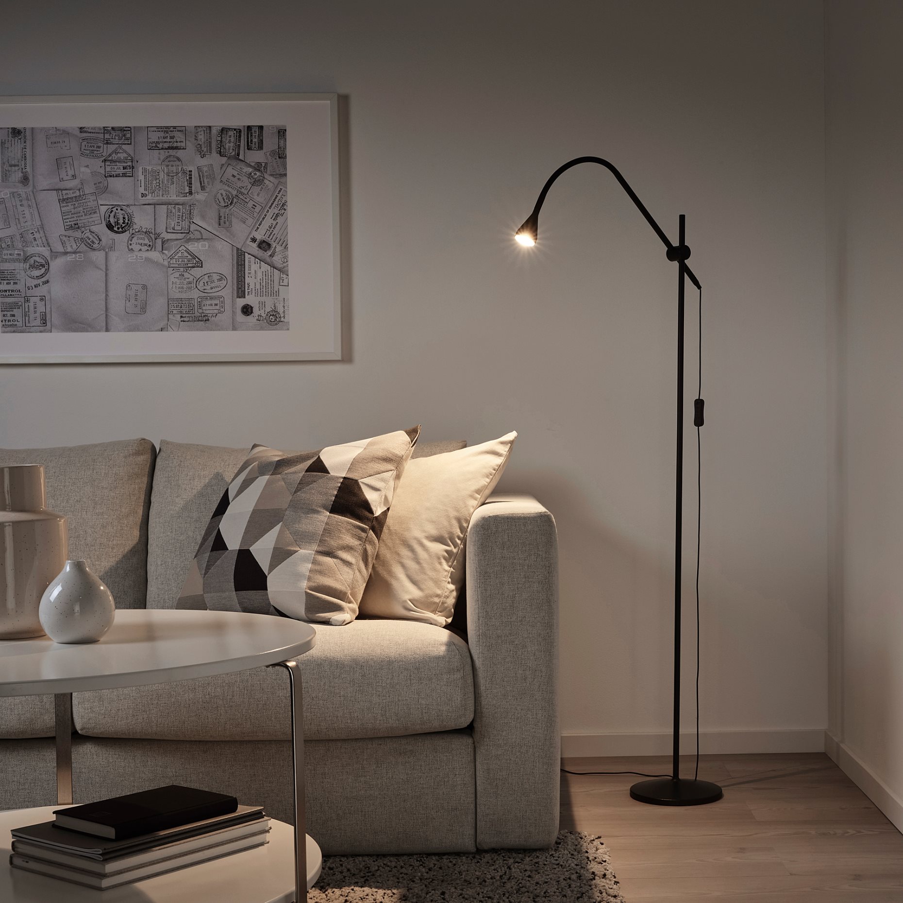 NÄVLINGE, floor/read lamp with built-in LED light source, 904.051.00