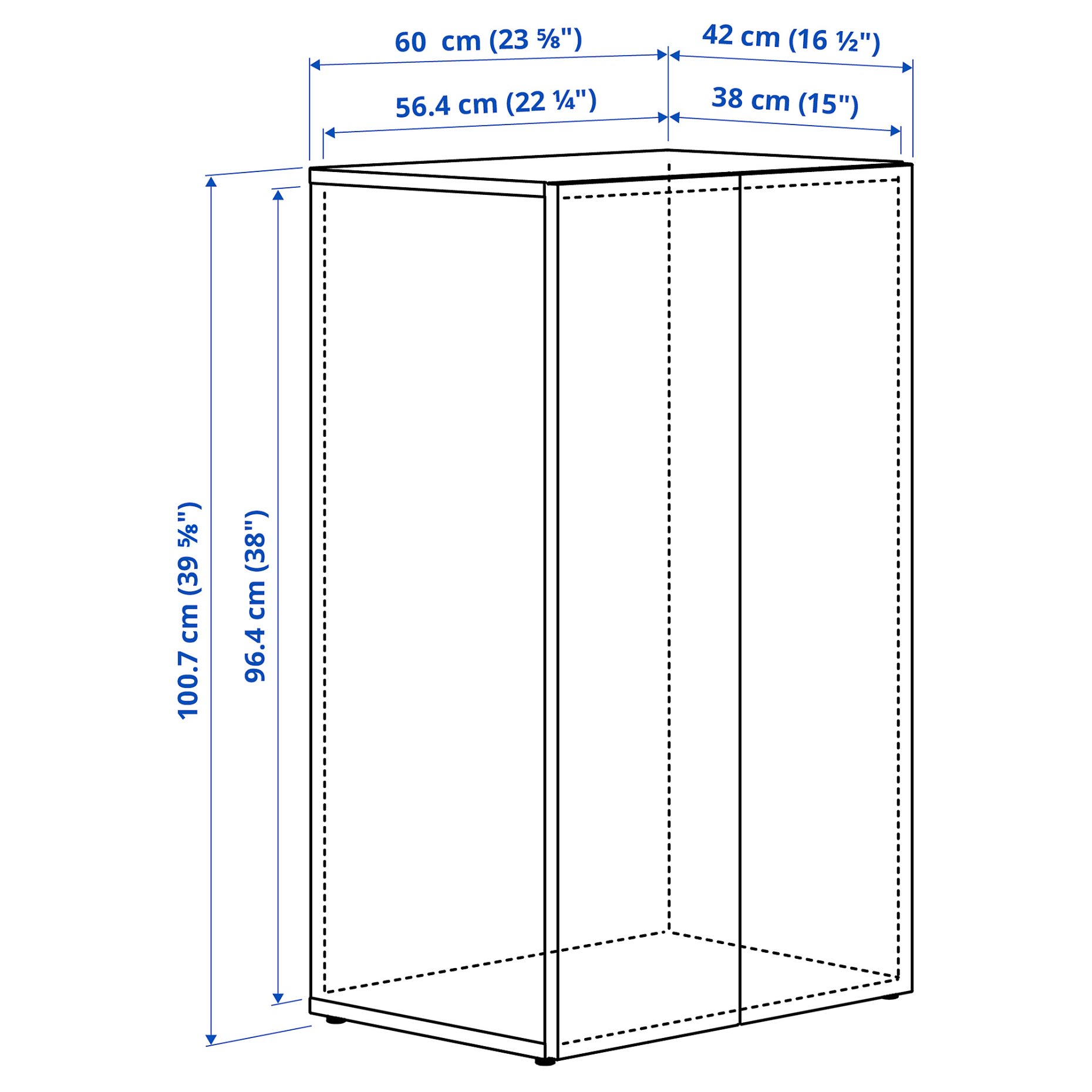 LASTARE, frame with doors, 60x42x100 cm, 905.964.68