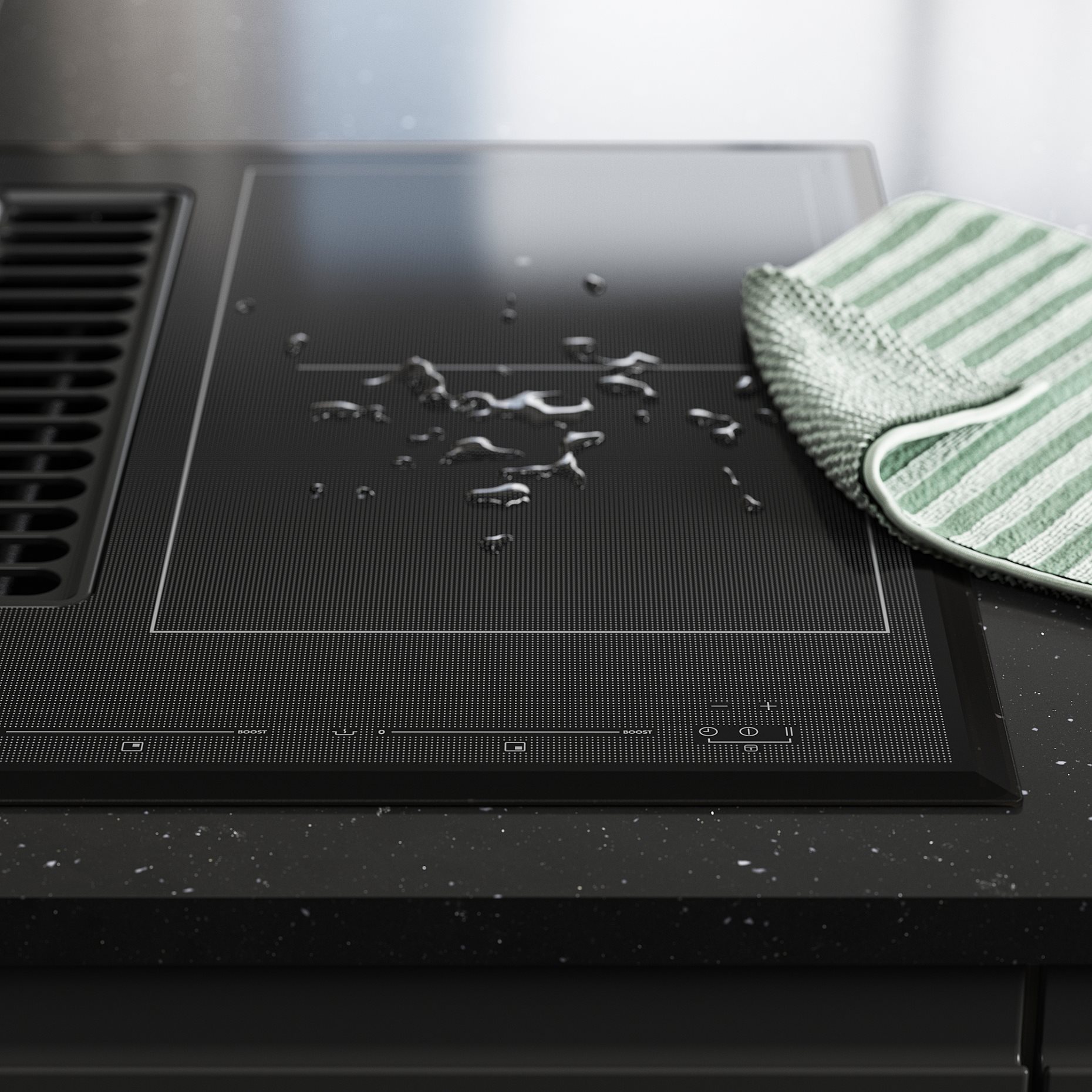 TÄCKNAN, induction hob/integrated extractor/IKEA 500, 60 cm, 905.986.36