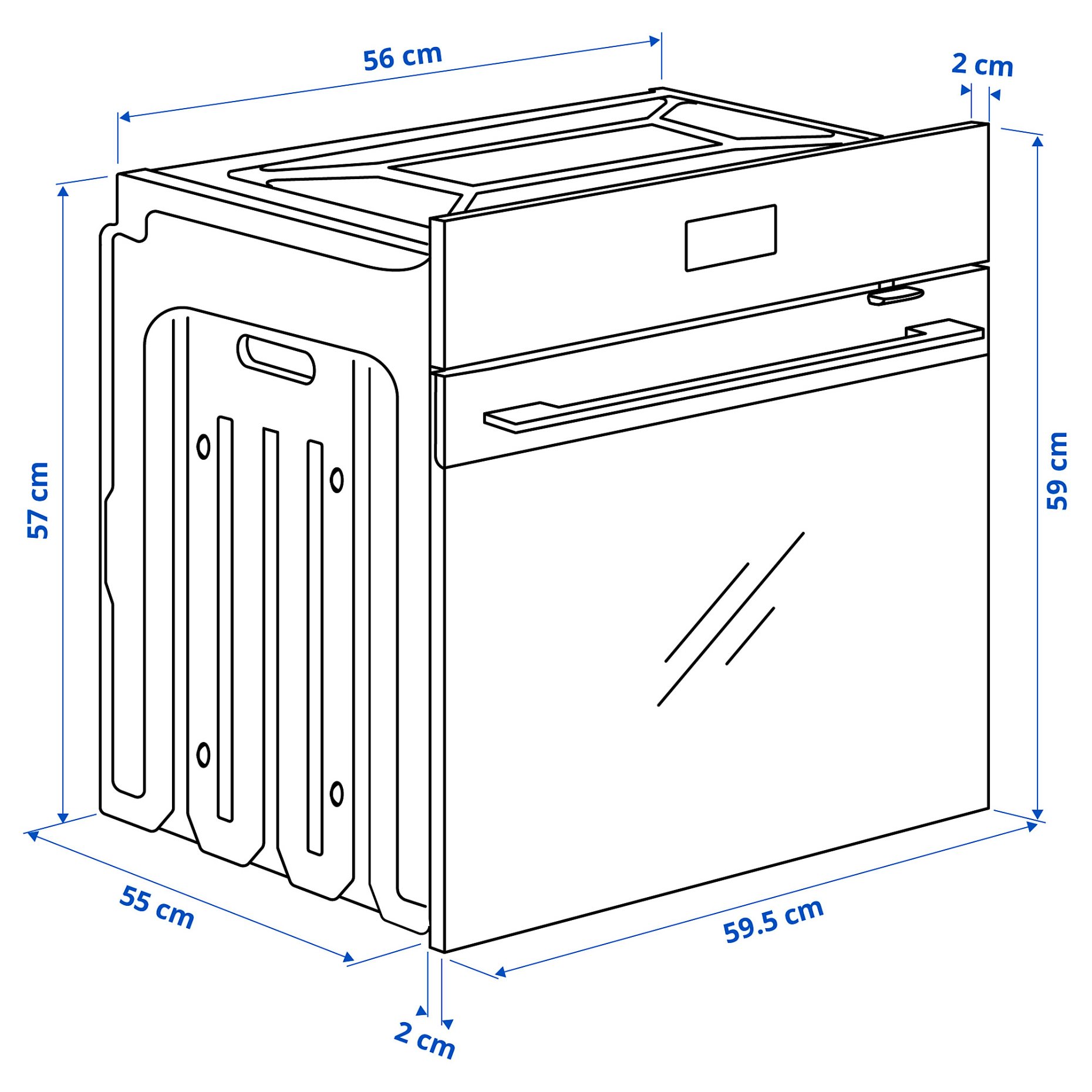 FRILLESBO, φούρνος με αερόθερμο και λειτουργία air fry/πυρολυτικό, IKEA 700, 906.002.86