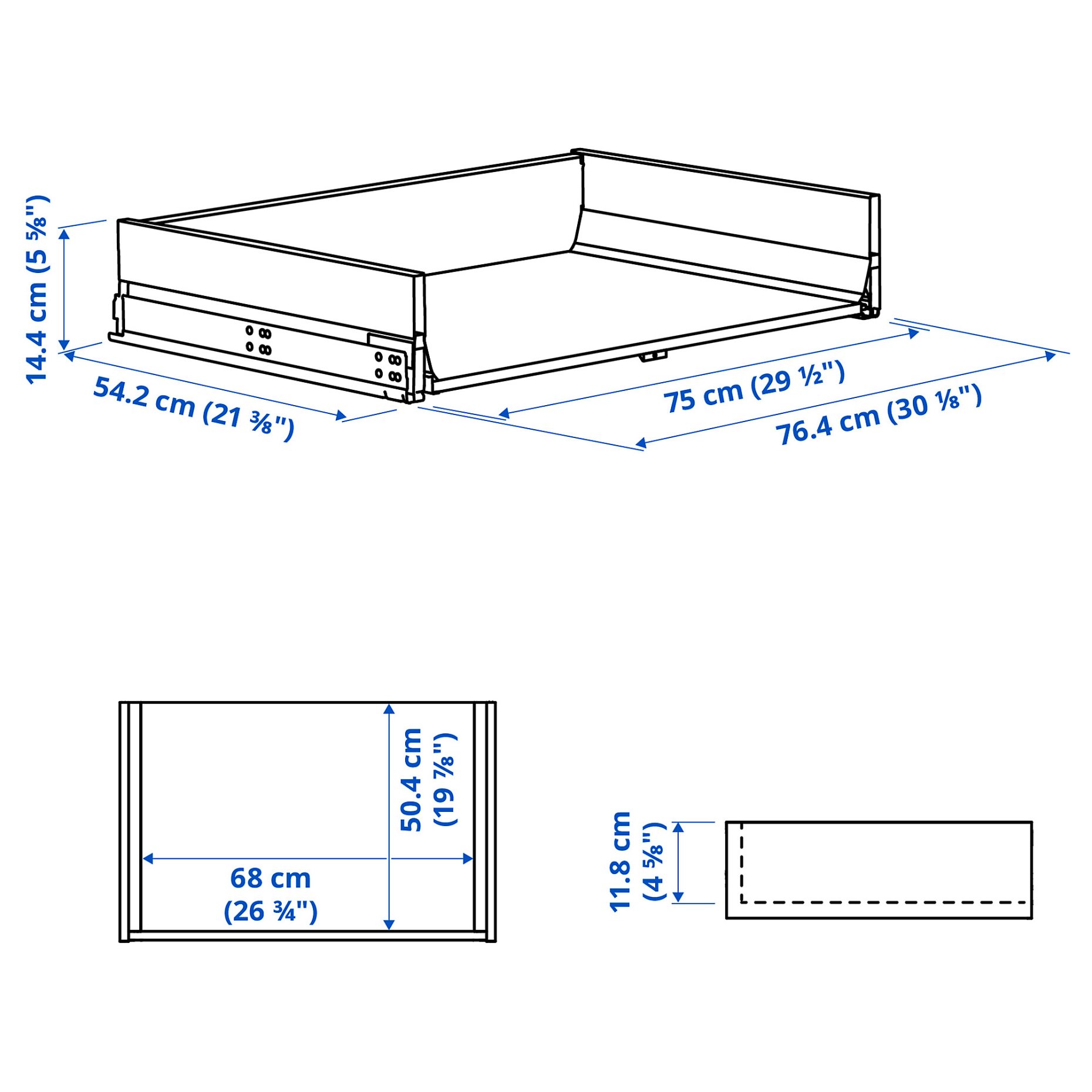 KNIVSHULT, συρτάρι μεσαίο, 80x60 cm, 906.006.77