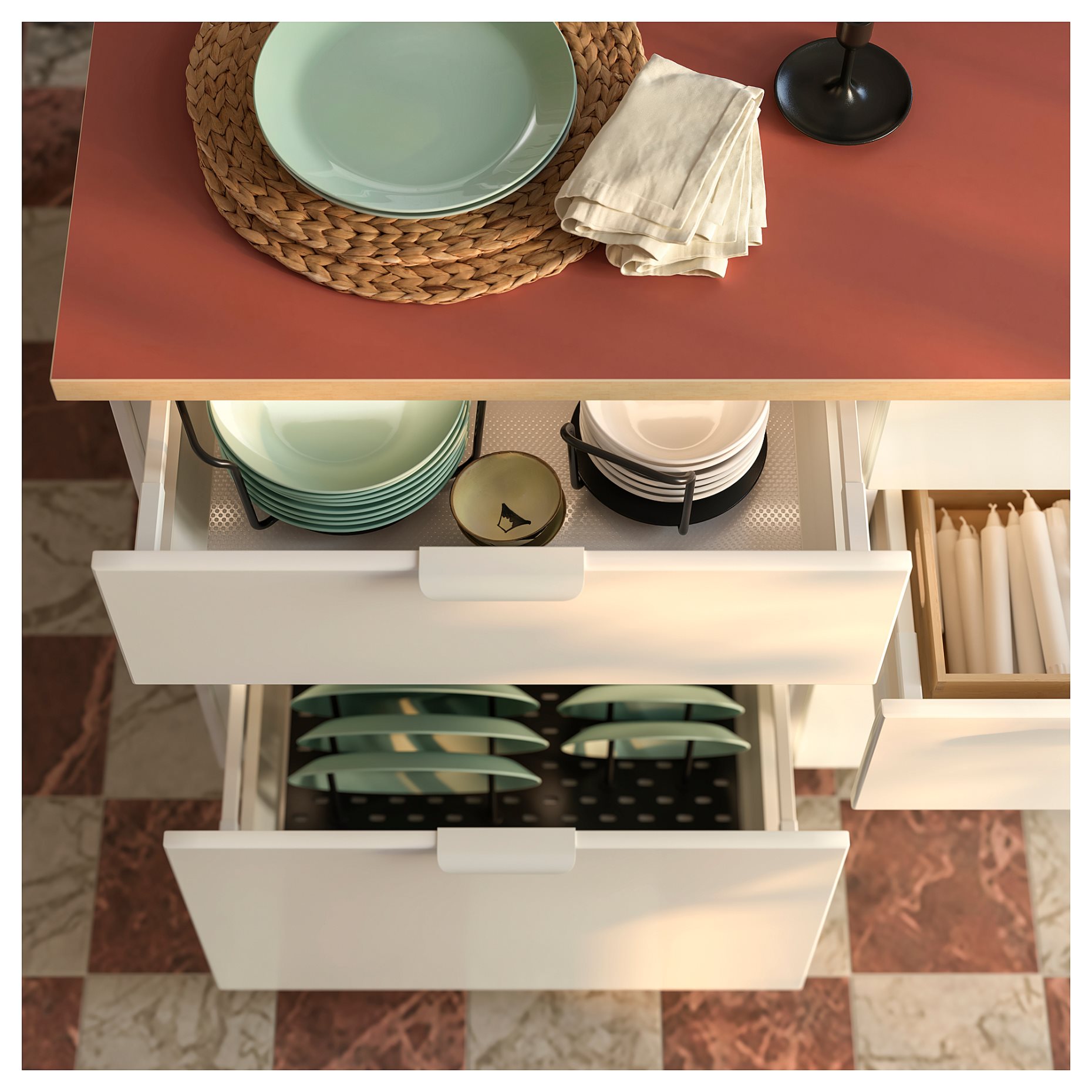 EKBACKEN, πάγκος κουζίνας, 186x2.8 cm, 906.090.60