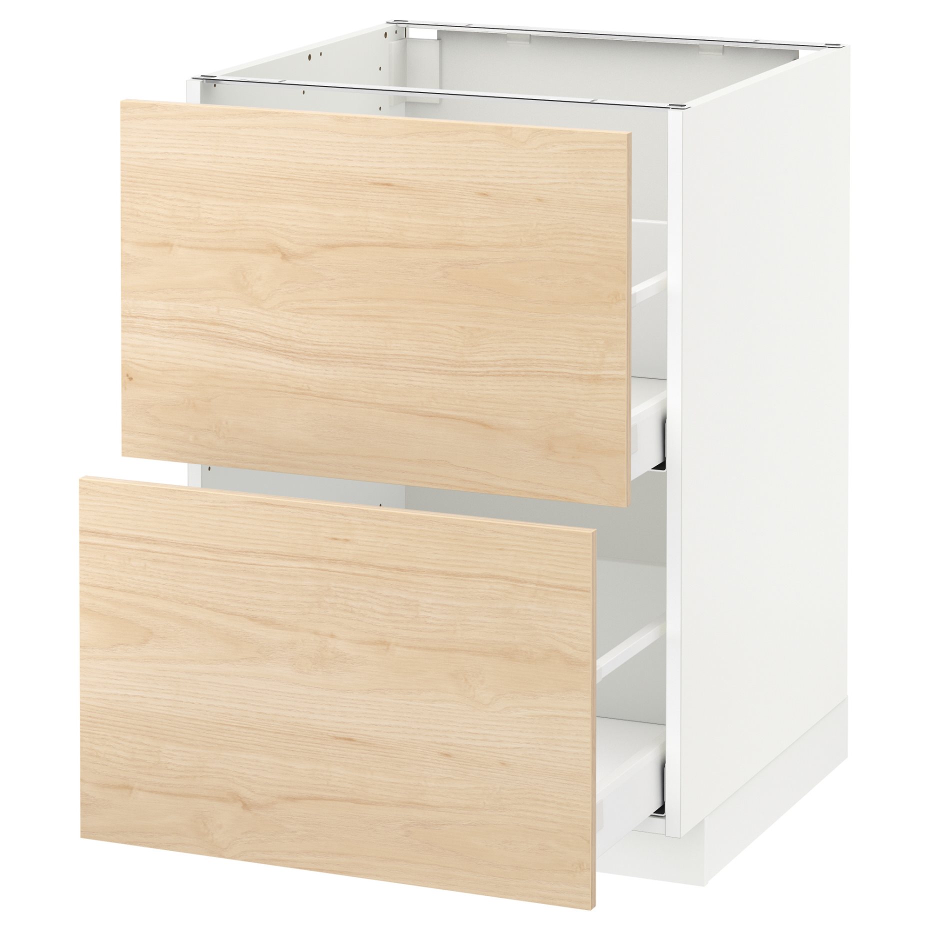METOD/MAXIMERA, base cabinet 2 fronts/2 high drawers, 992.160.96