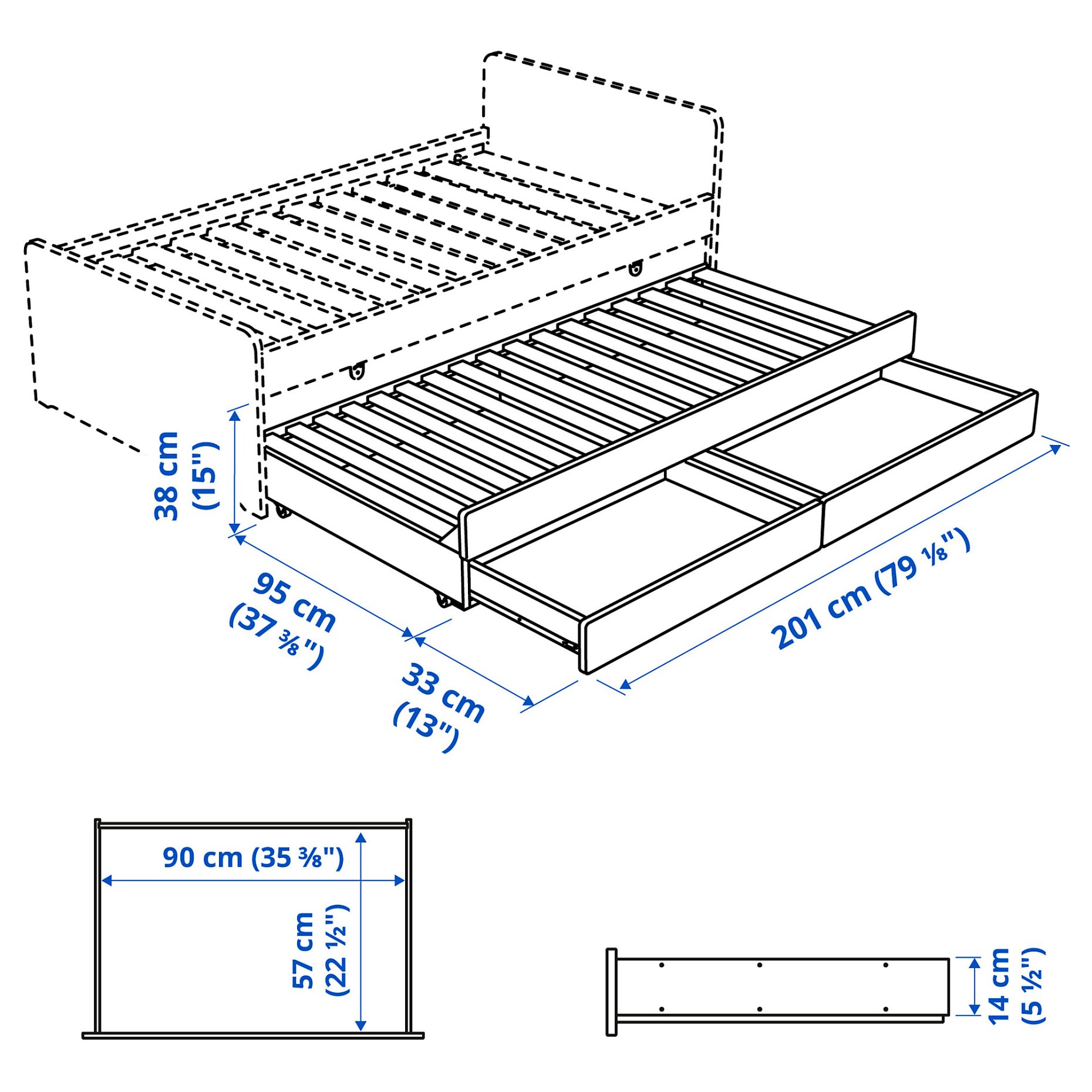 SLÄKT, underbed with storage, 992.394.51
