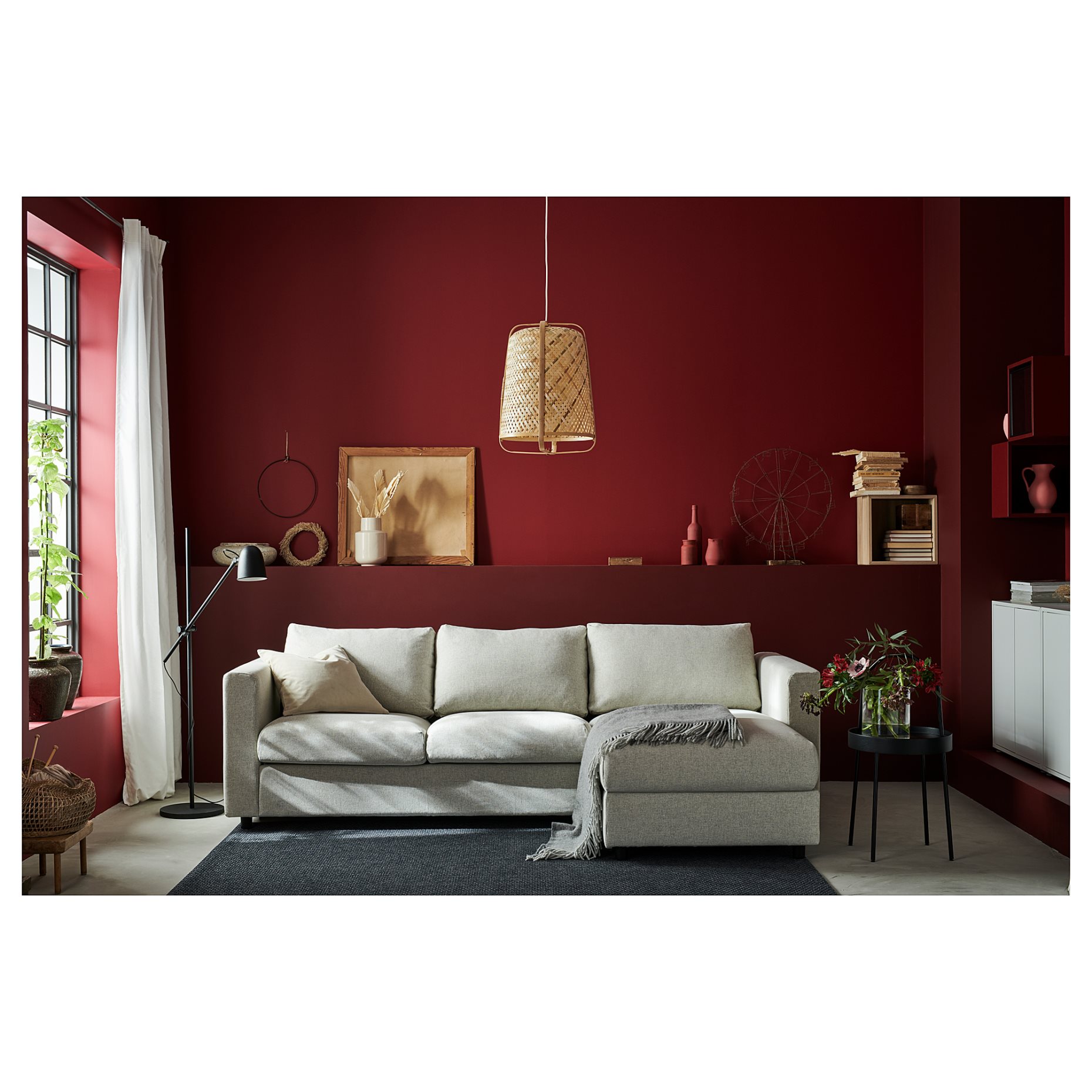 VIMLE, 3-seat sofa with chaise longue, 993.991.09