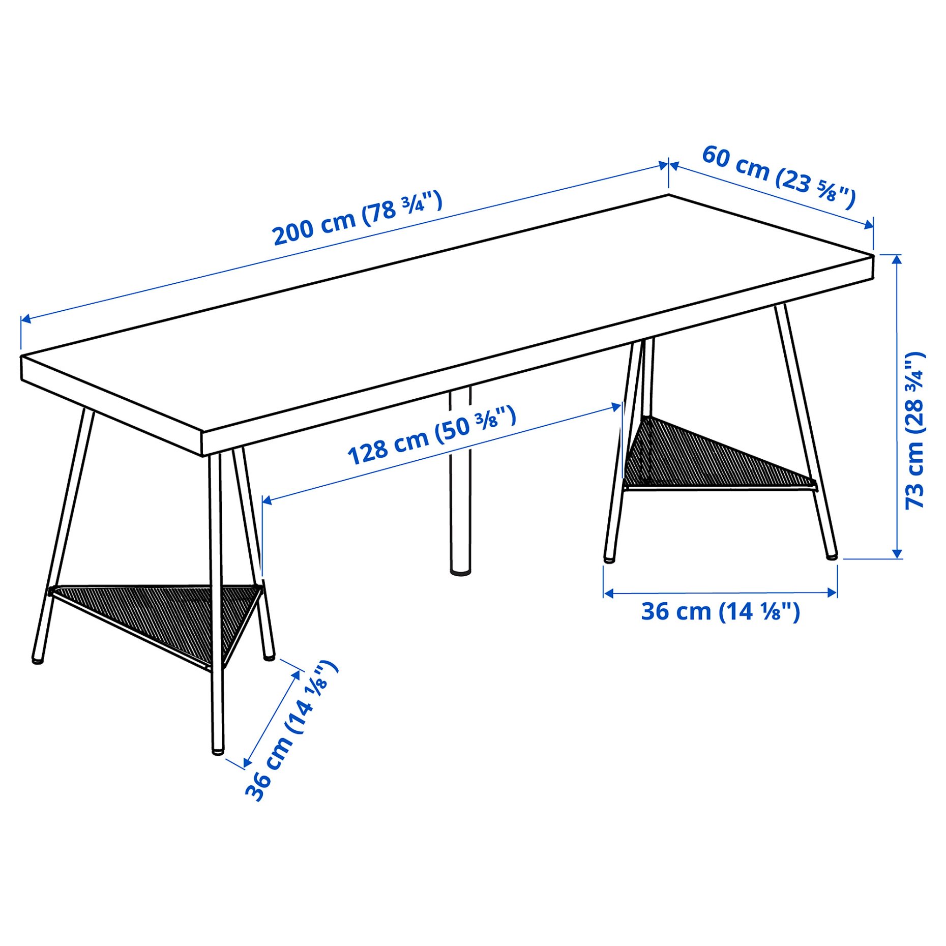 LAGKAPTEN/TILLSLAG, desk, 200x60 cm, 994.176.79