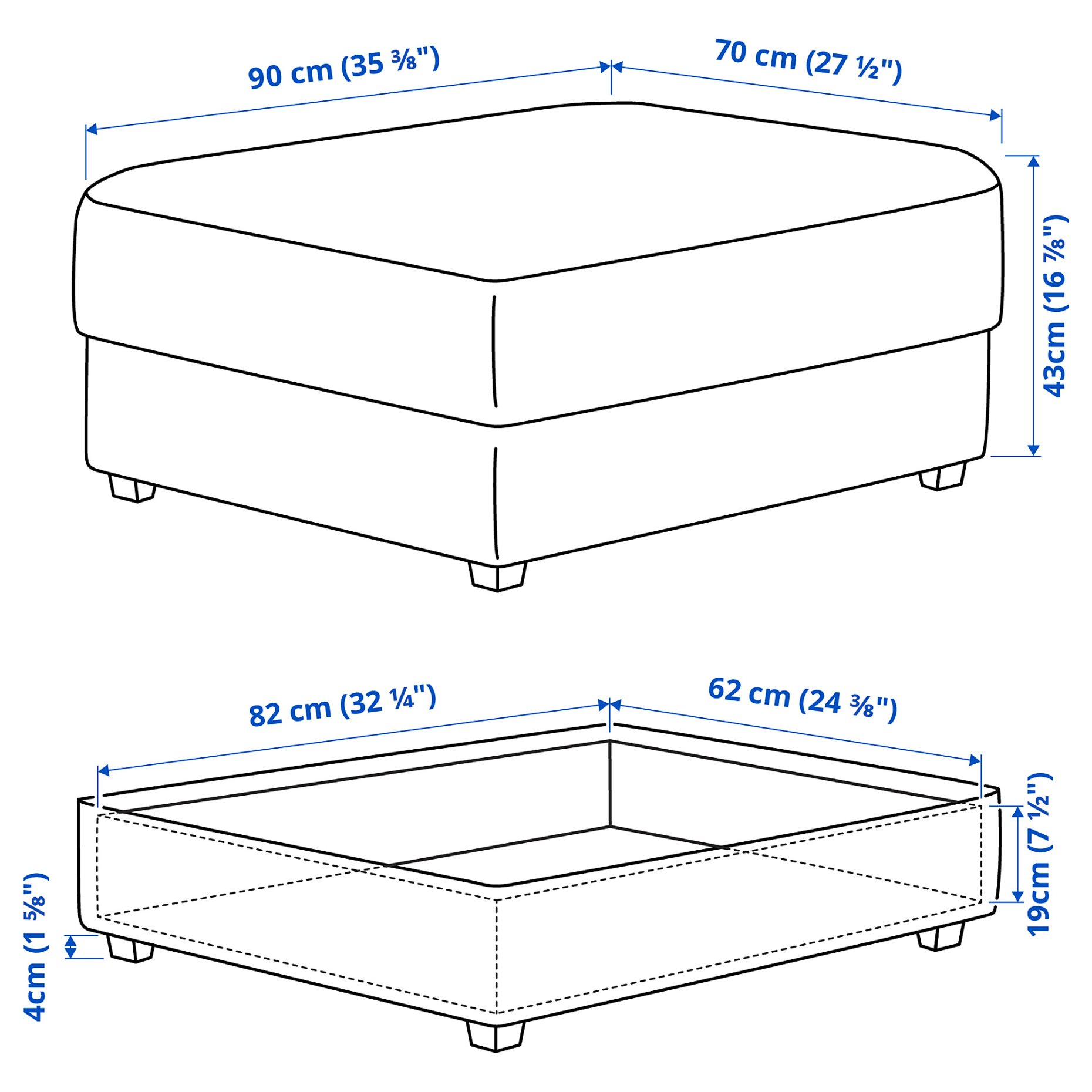 KIVIK, footstool with storage, 994.404.96