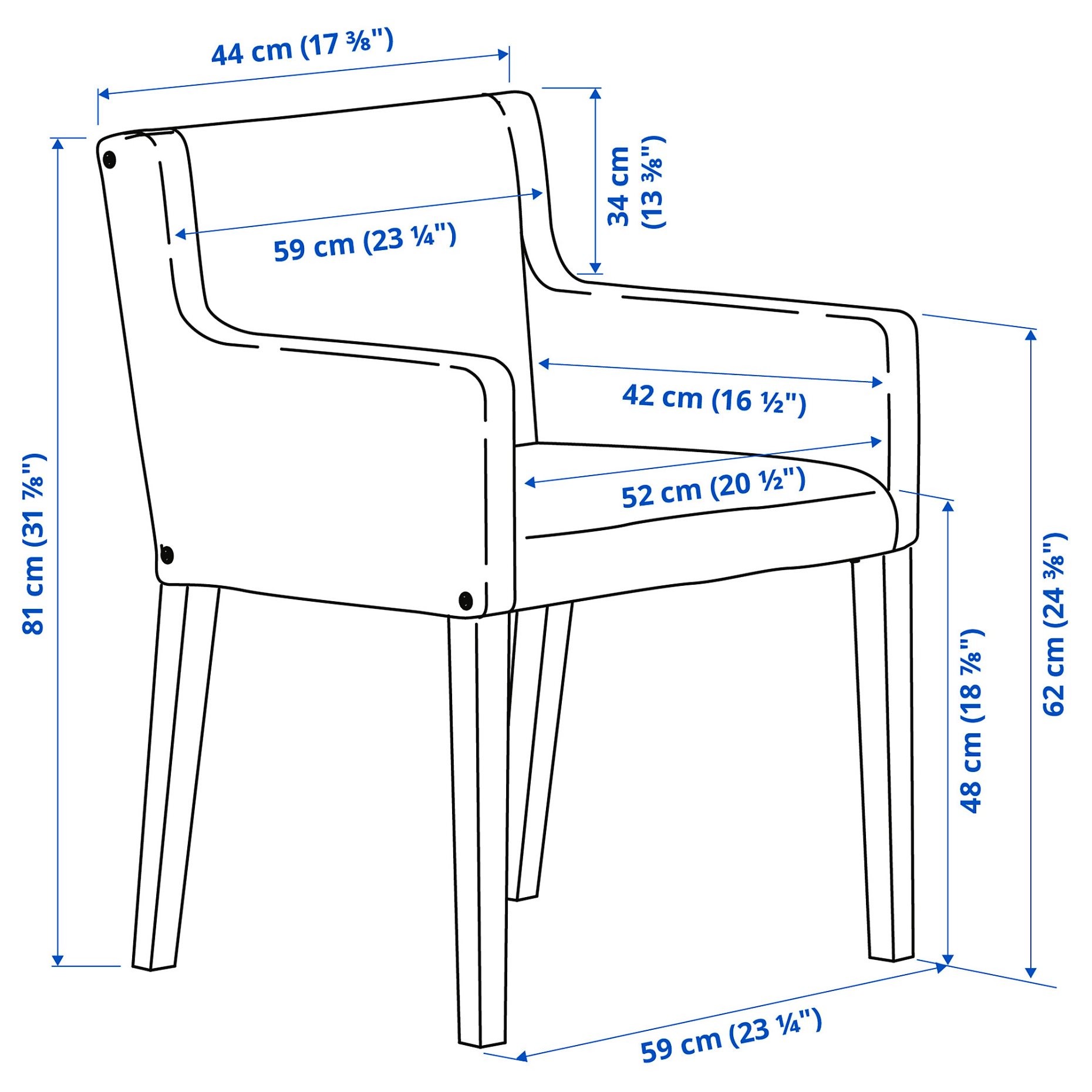 MÅRENÄS, chair with armrests, 995.143.88