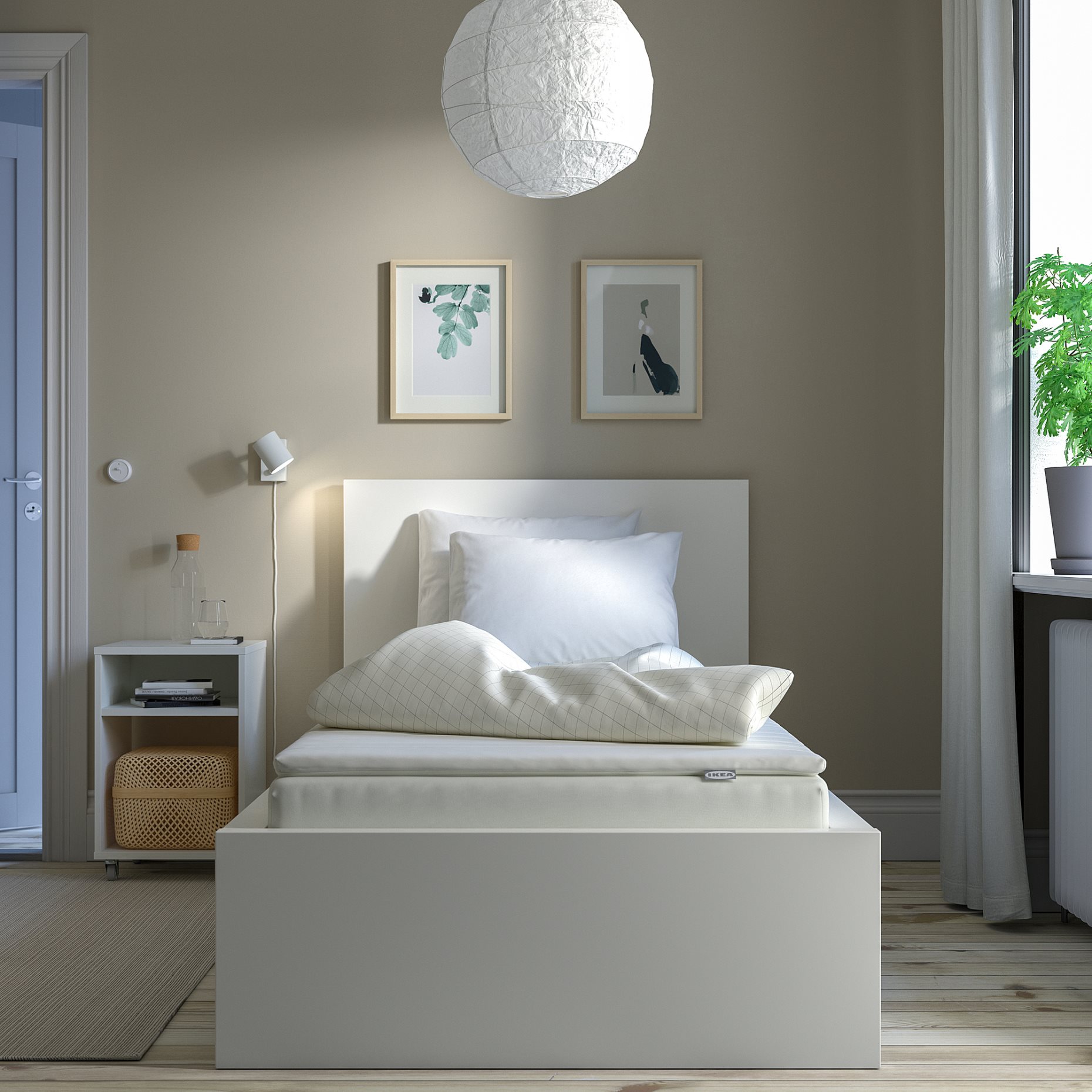 mattress extra firm and mattress pad, 90x200 cm, 995.722.41